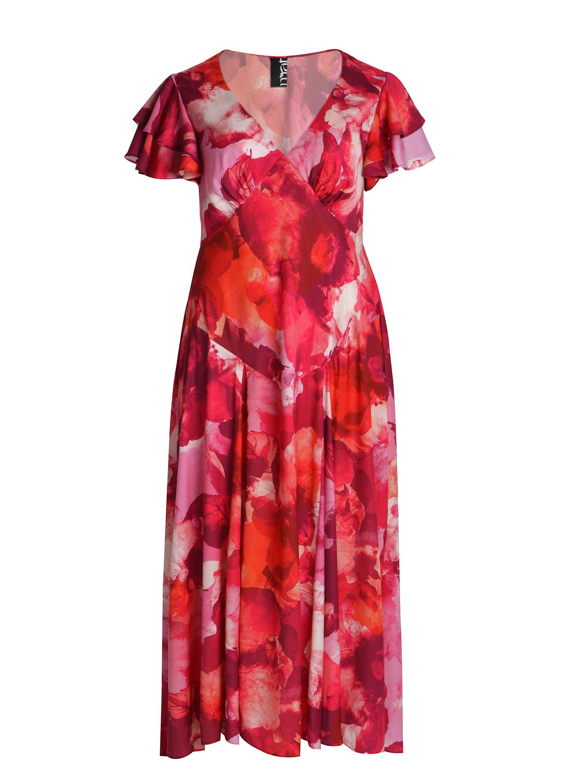 Floral print maxi dress with flutter sleeves