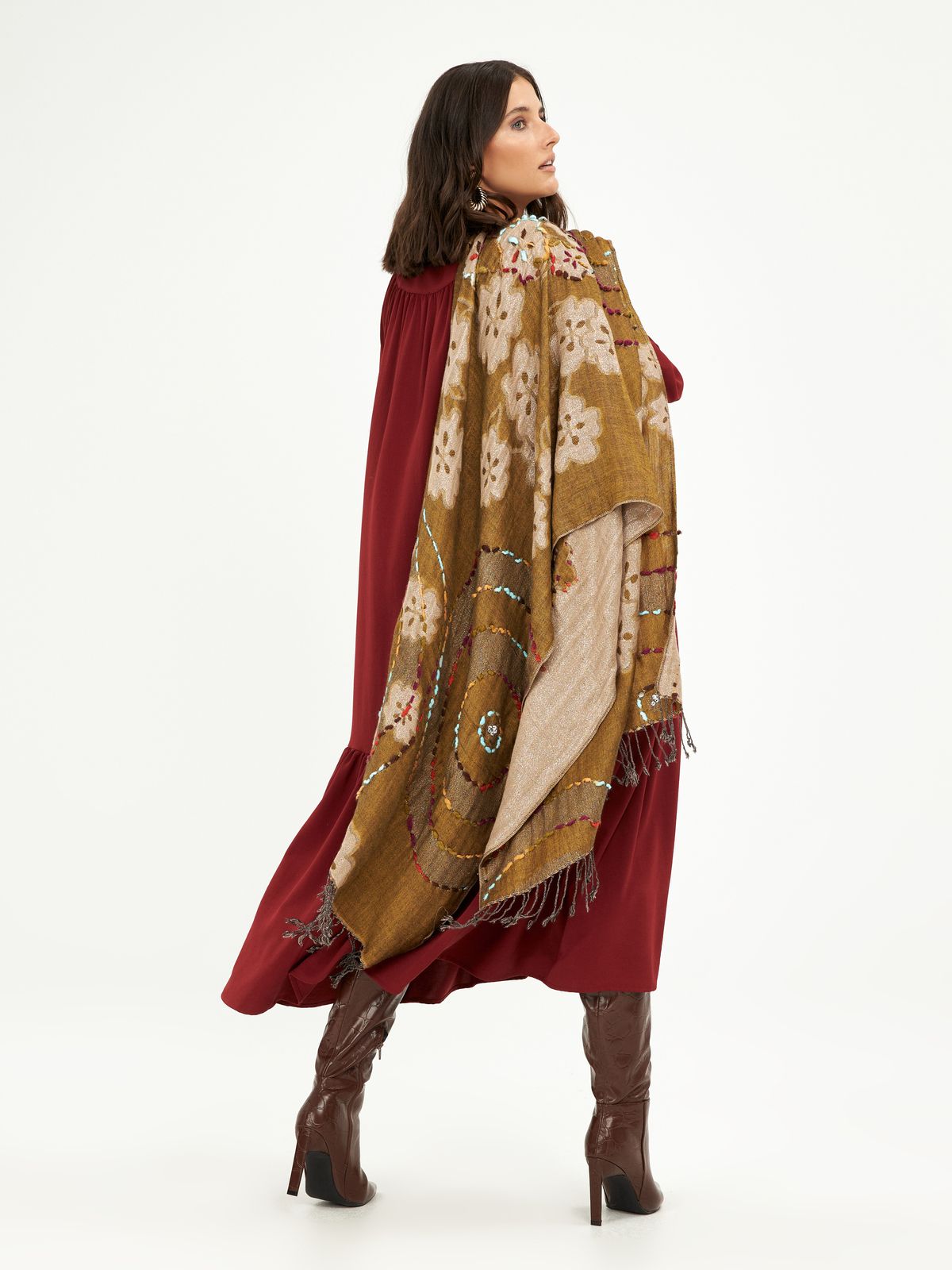 Floral viscose scarf