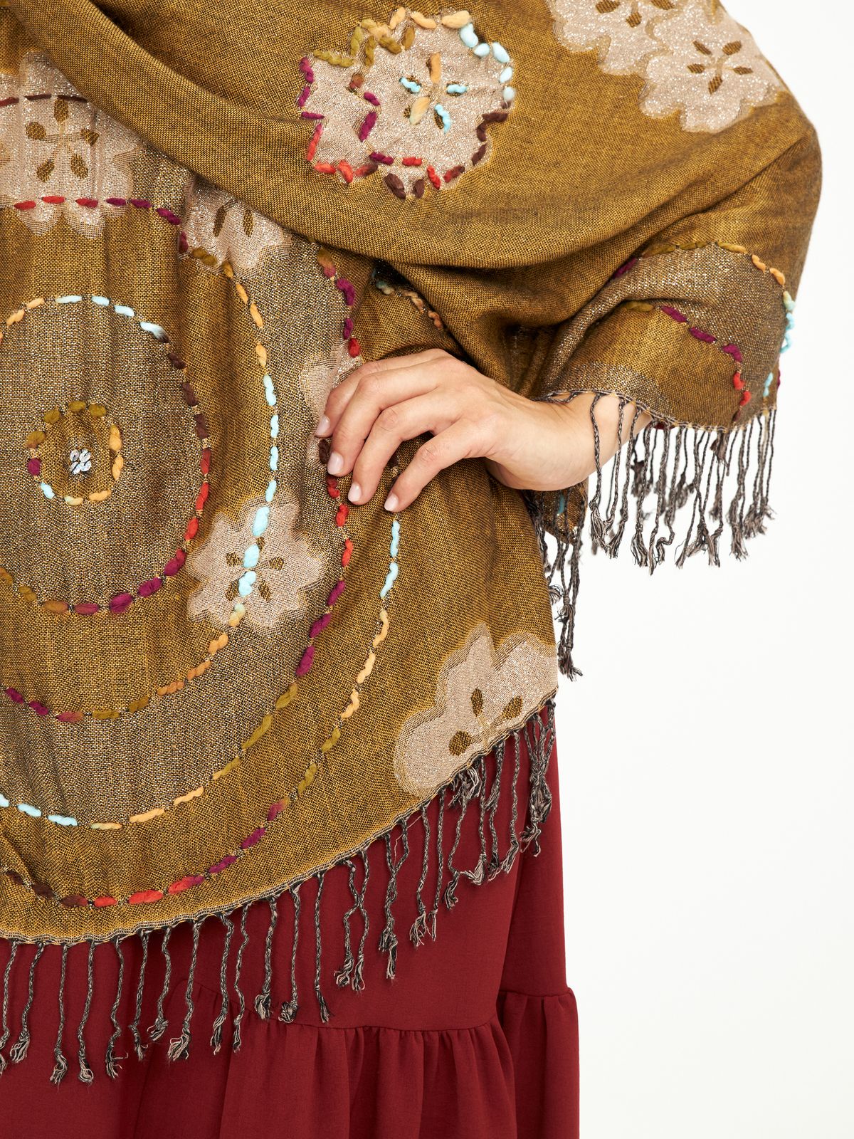 Floral viscose scarf