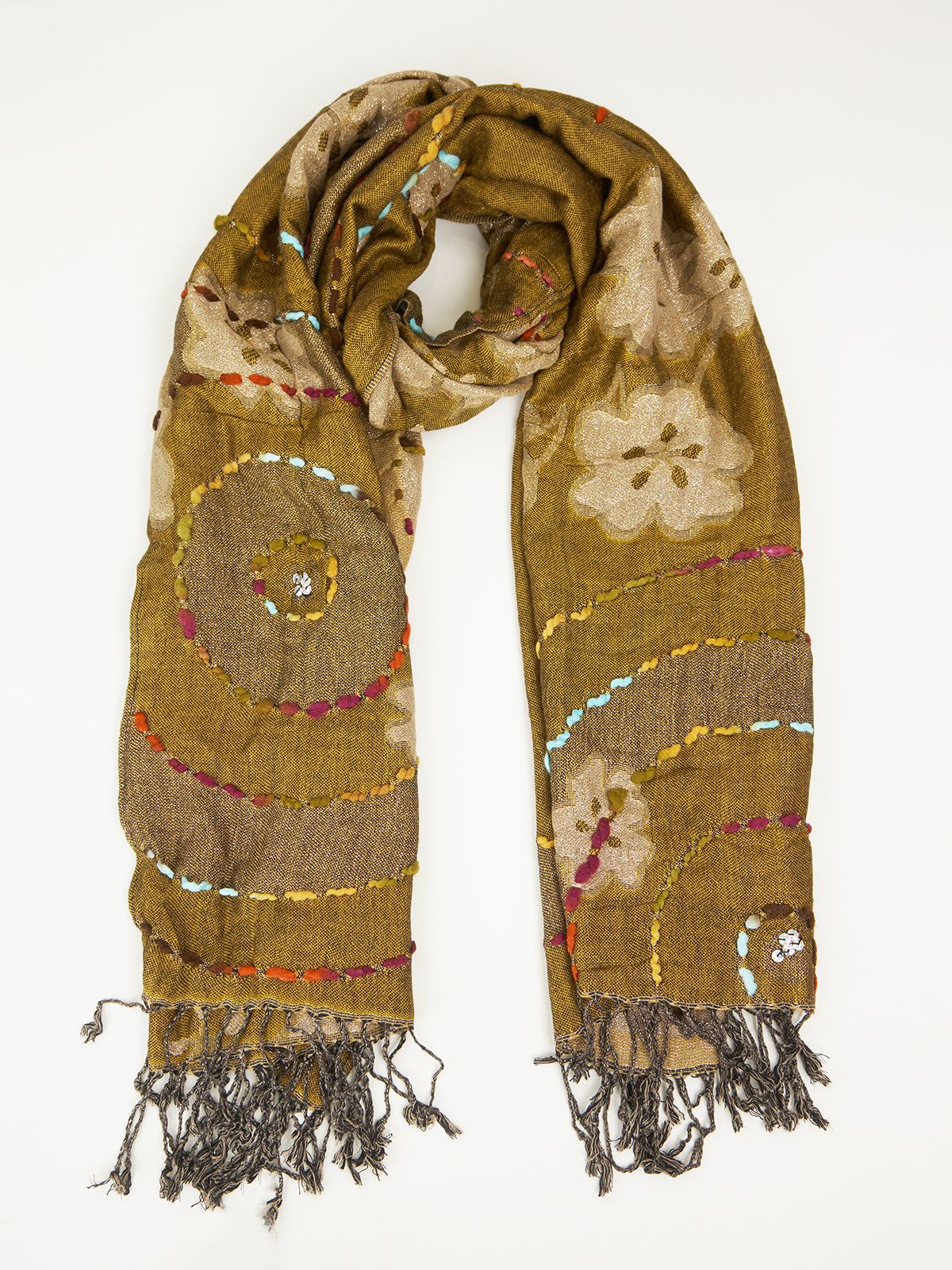 Floral viscose scarf