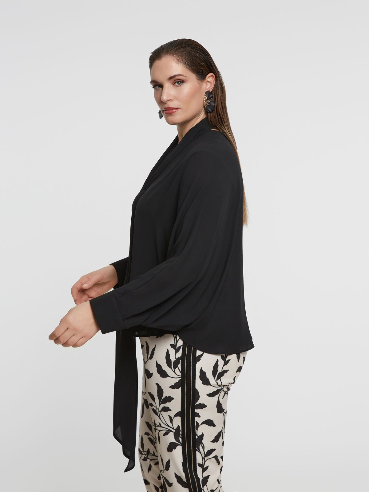 Flowing V-neck blouse