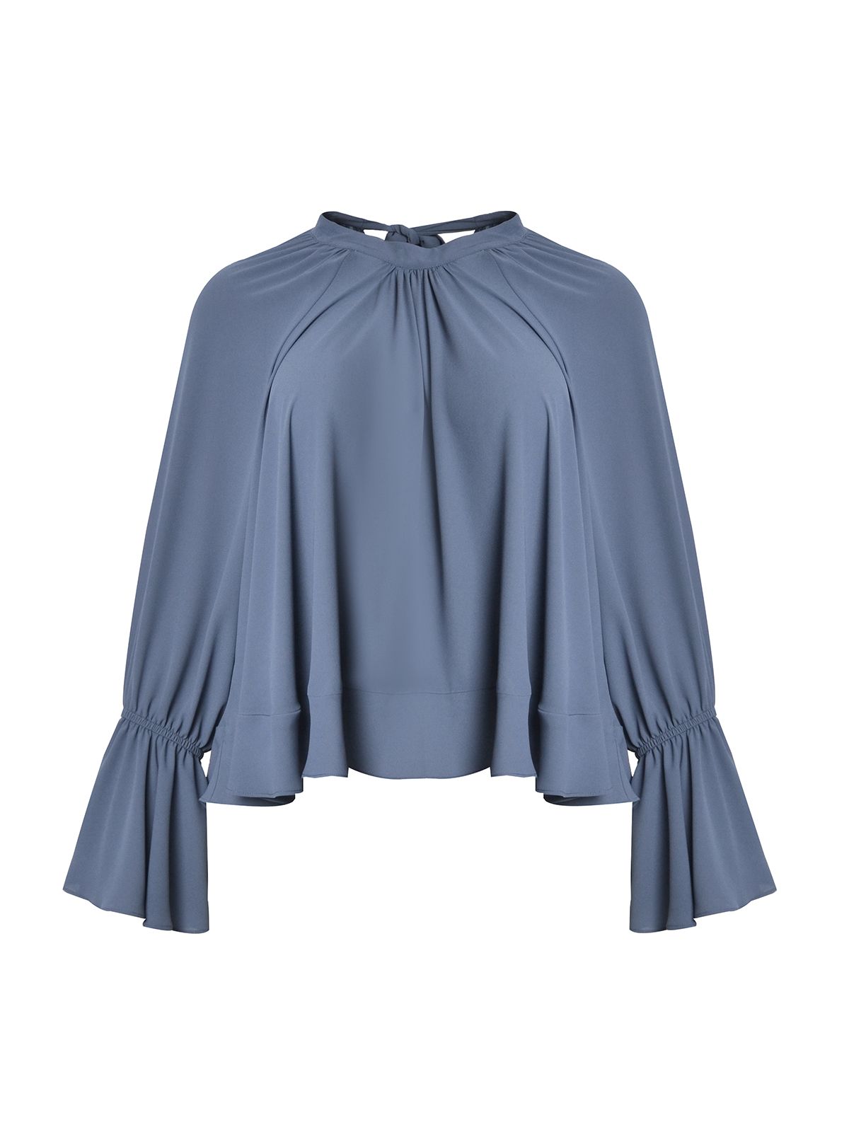 Flowy ruffle-sleeve blouse