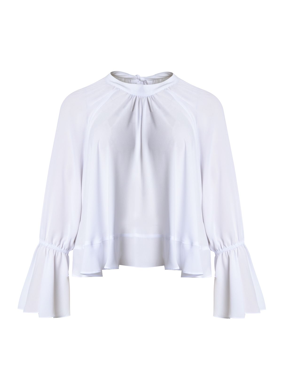 Flowy ruffle-sleeve blouse
