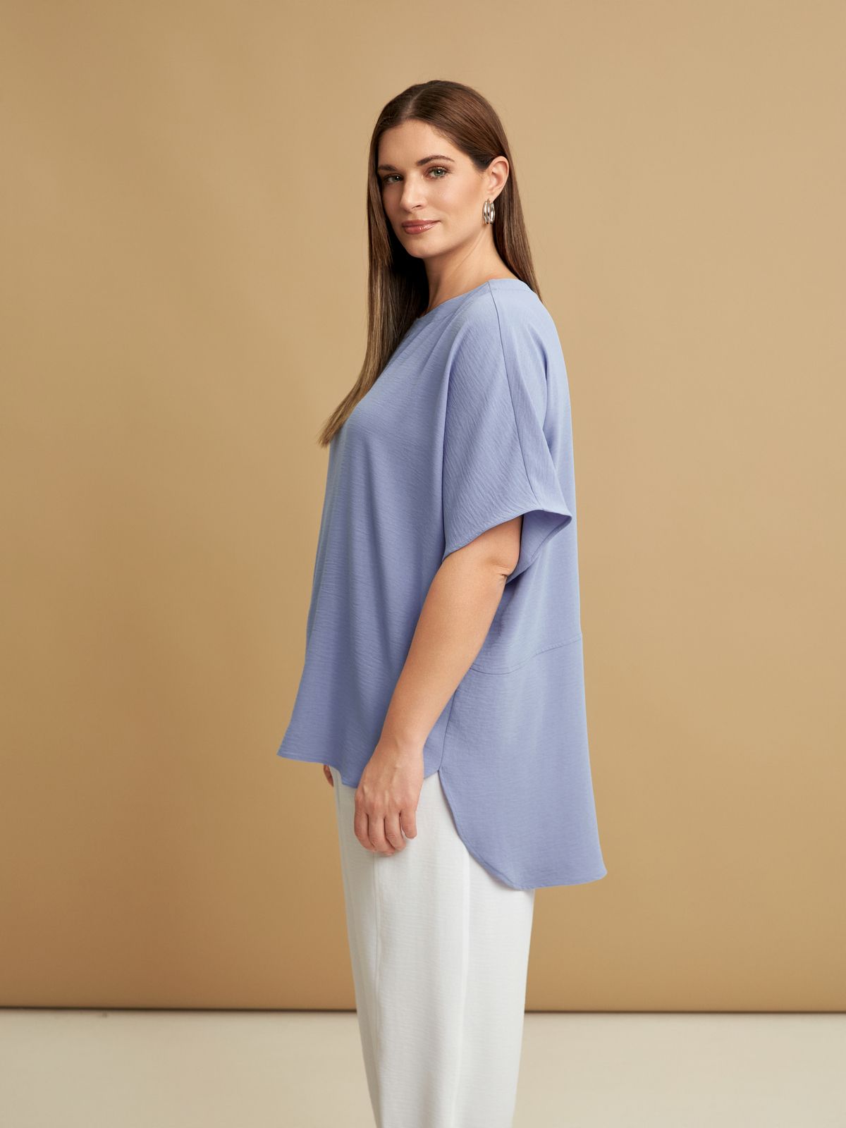 Flowy short-sleeve blouse
