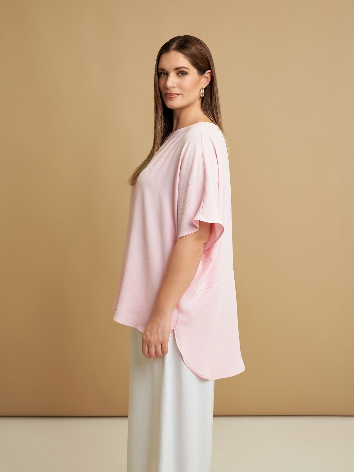 Flowy short-sleeve blouse