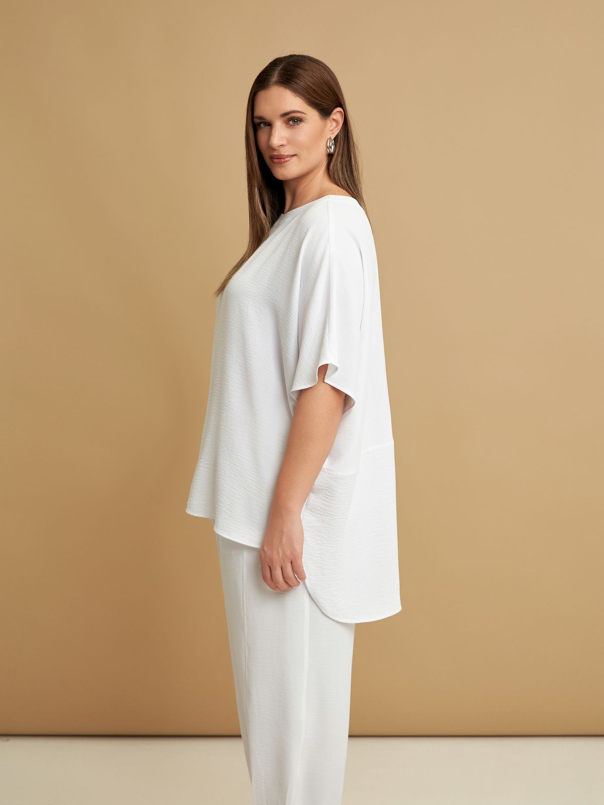 Flowy short-sleeve blouse
