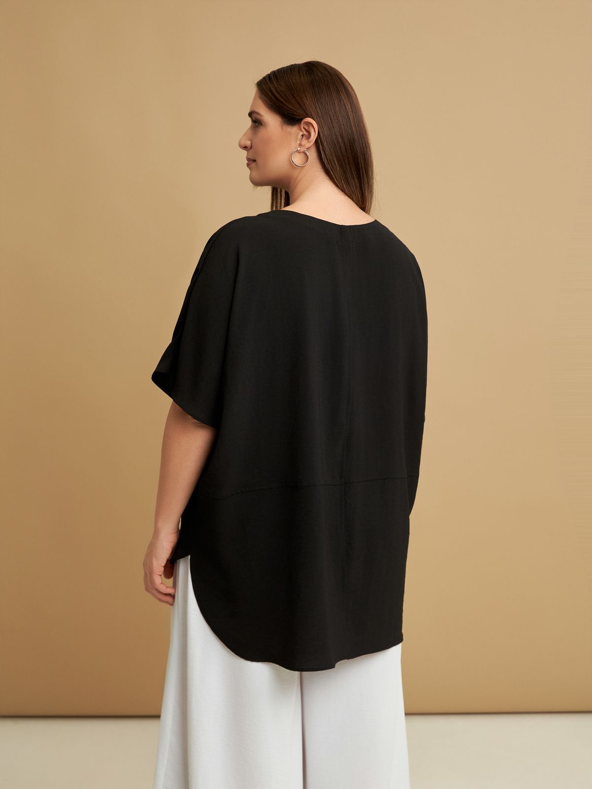 Flowy short-sleeve blouse
