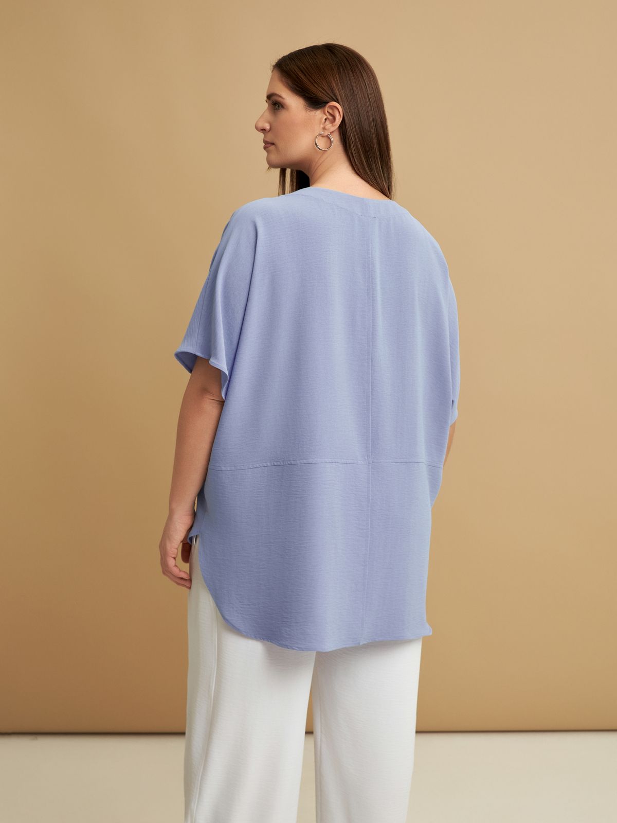 Flowy short-sleeve blouse