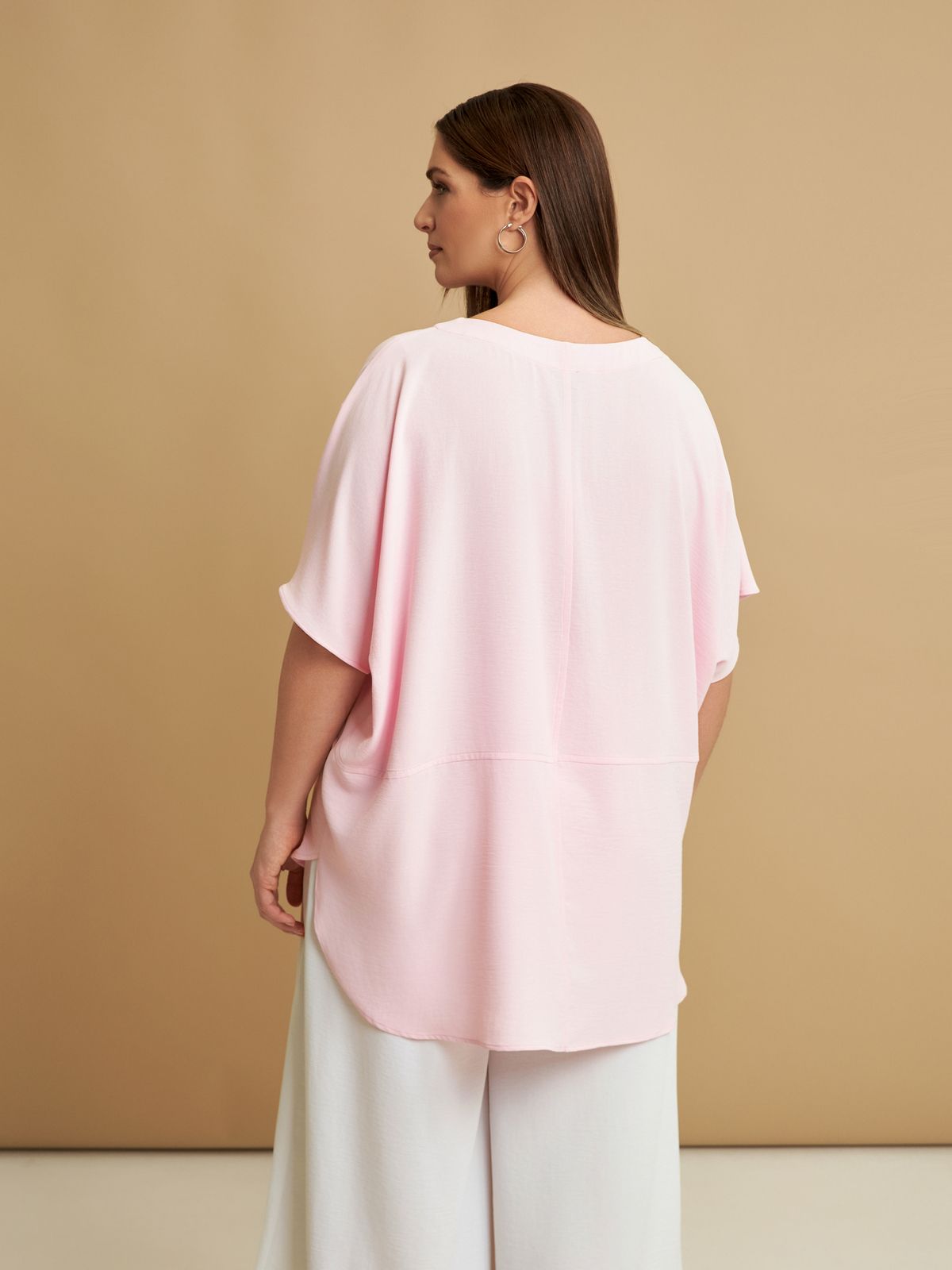 Flowy short-sleeve blouse