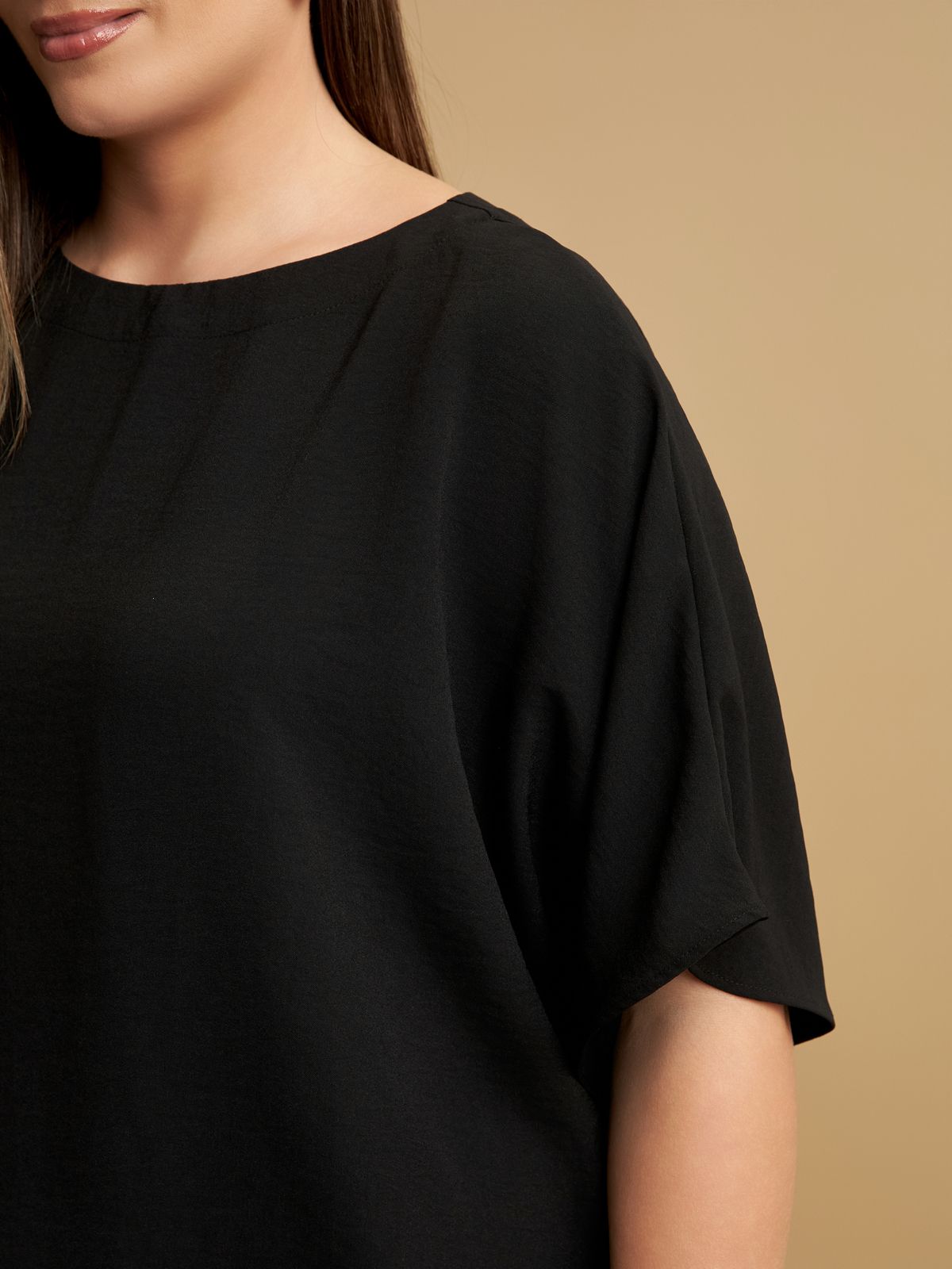 Flowy short-sleeve blouse