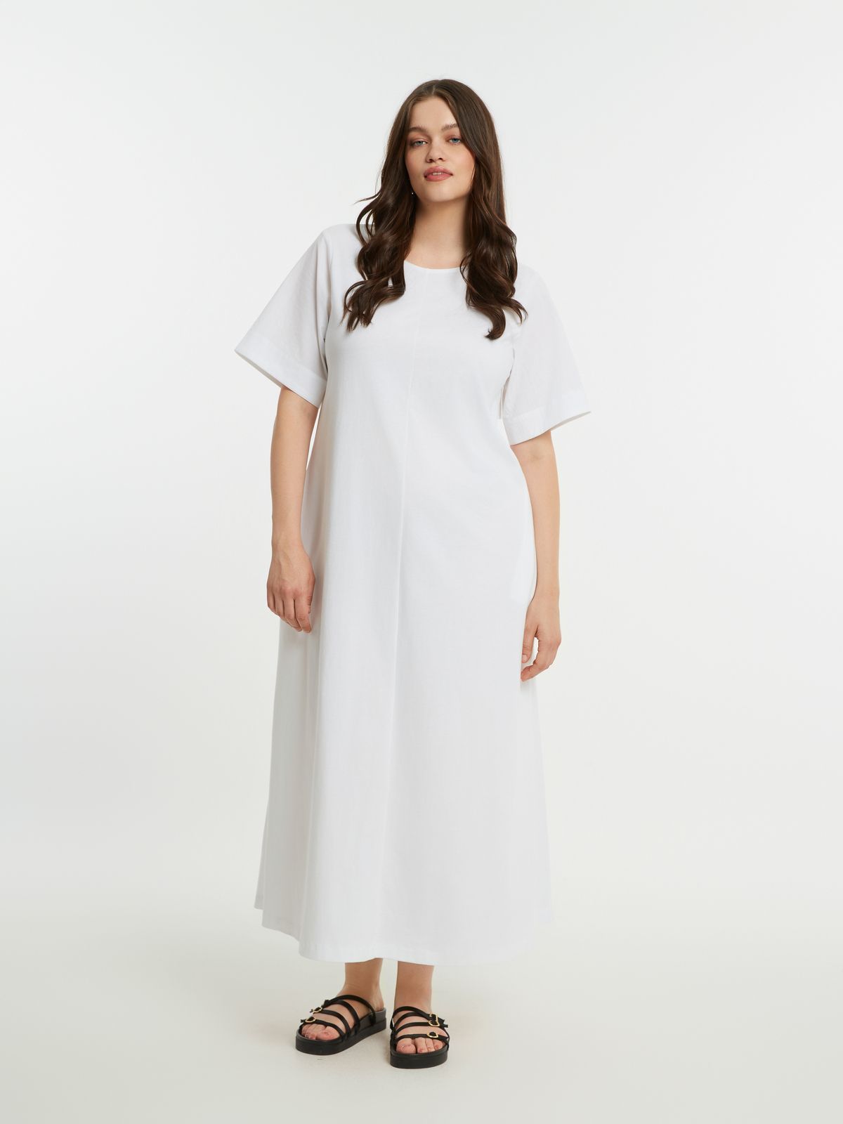 Poplin dress with open back detail