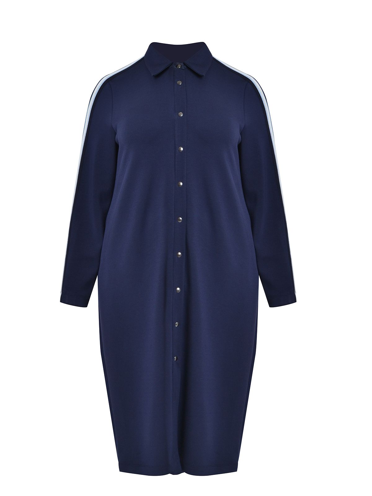 Viscose shirt-dress with sporty details