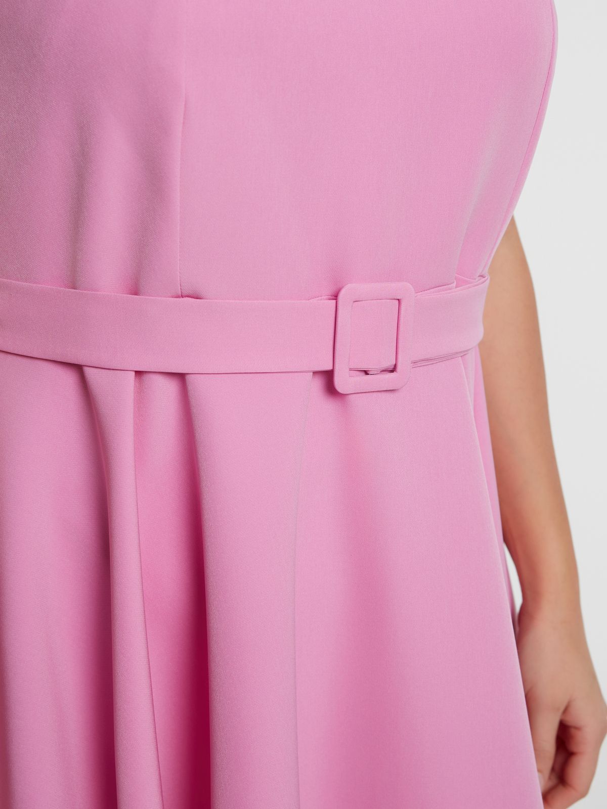 Flare mini dress with belt