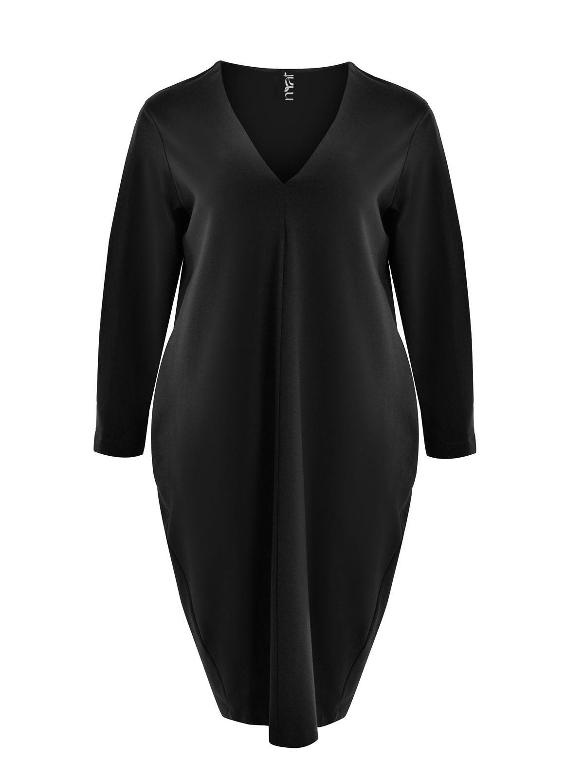 Mat Fashion Viscose-blend V-neck midi dress Black
