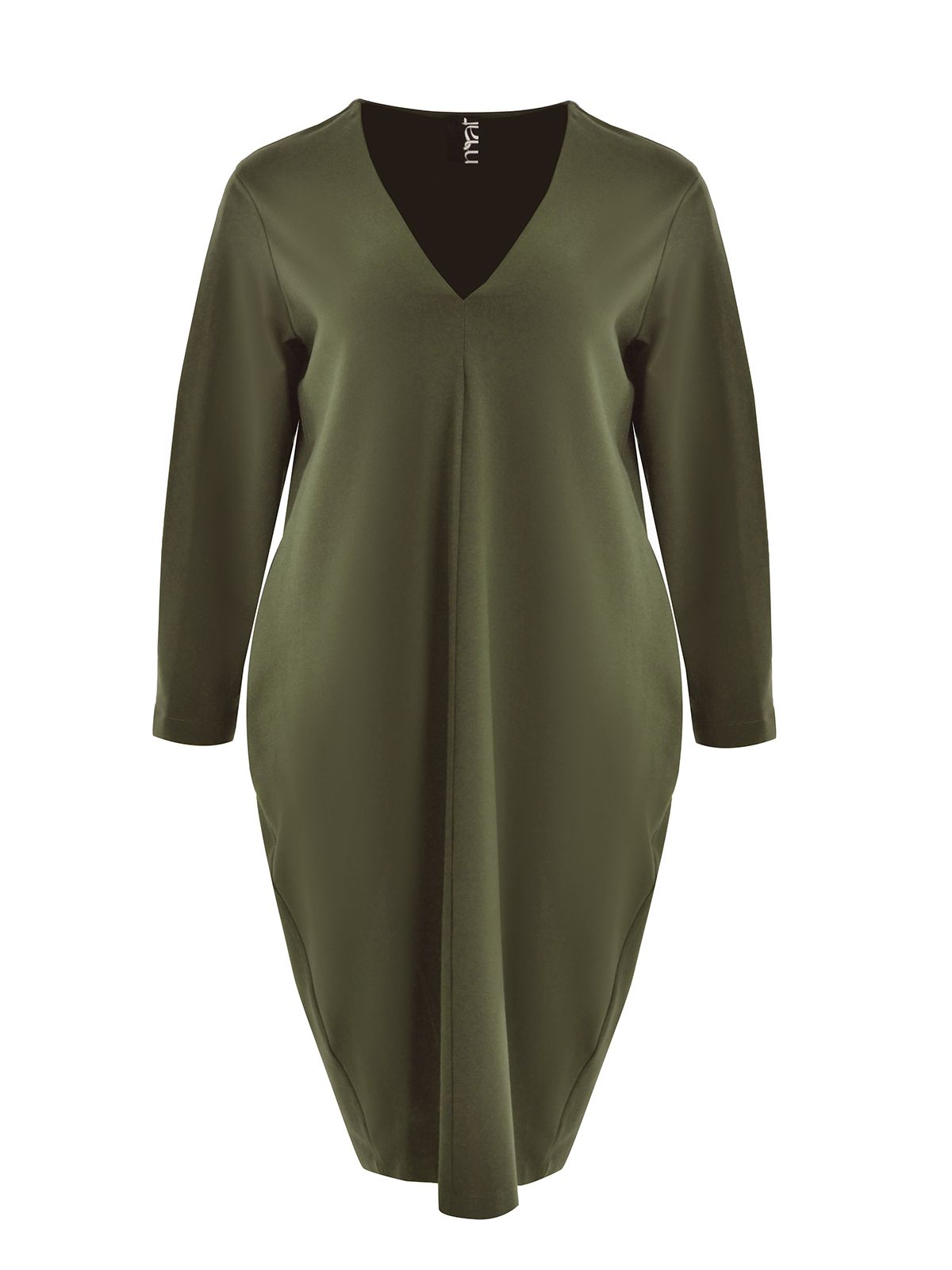Mat Fashion Viscose-blend V-neck midi dress Green
