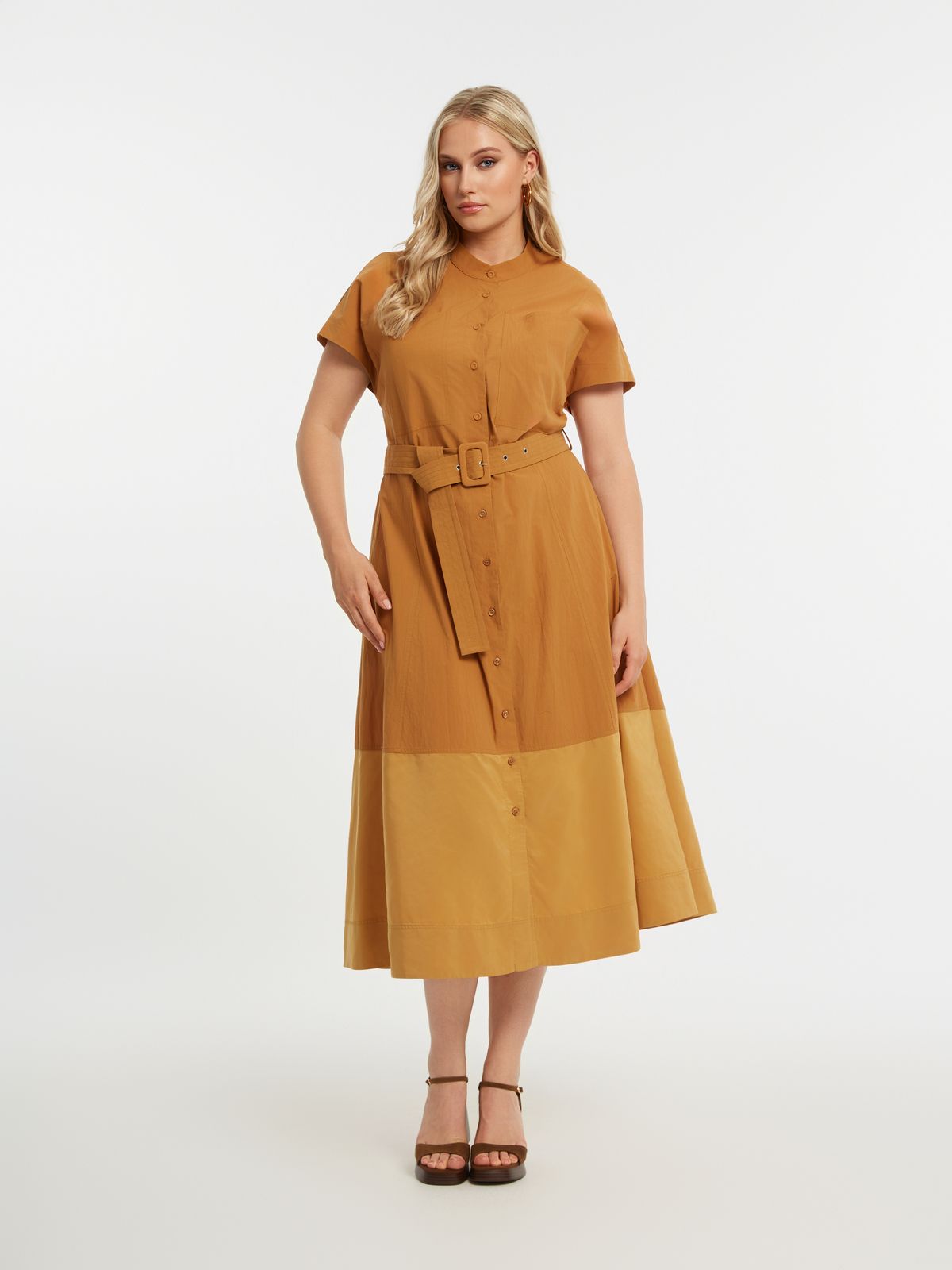 light brown summer dress Margot Satin Wrap Bridesmaid Dress main image 0