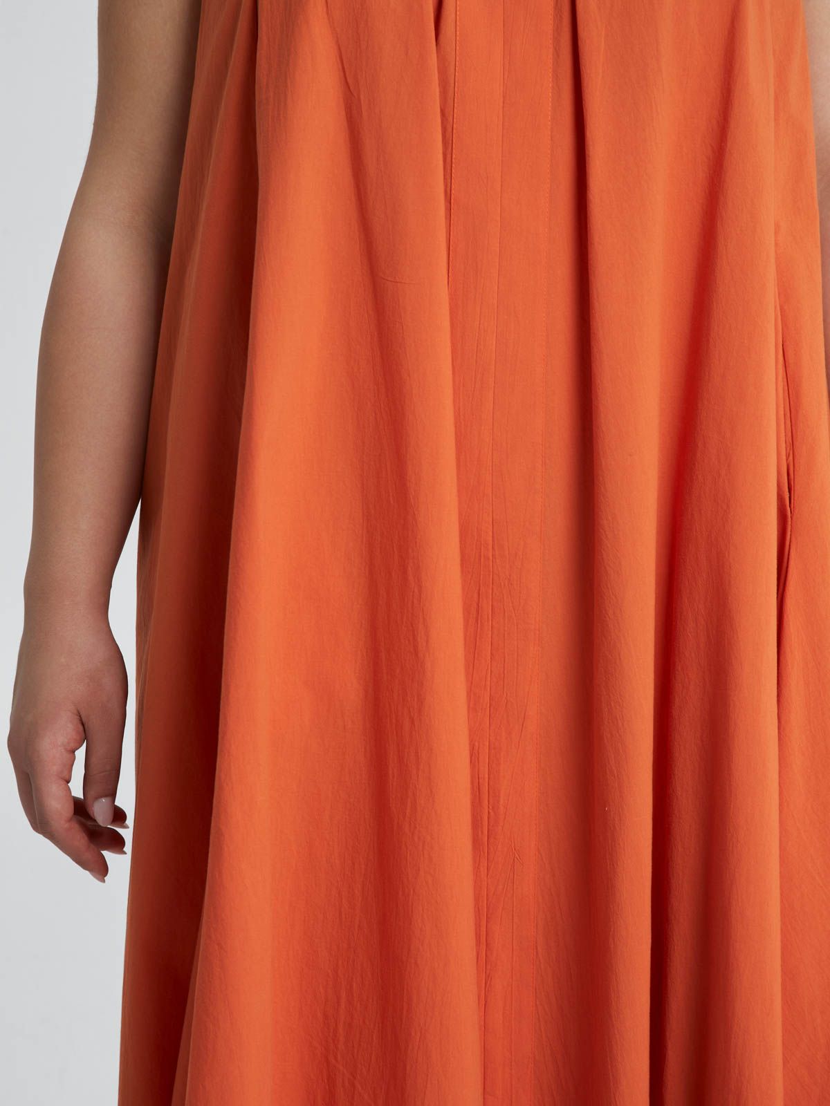 Strapless cotton poplin dress