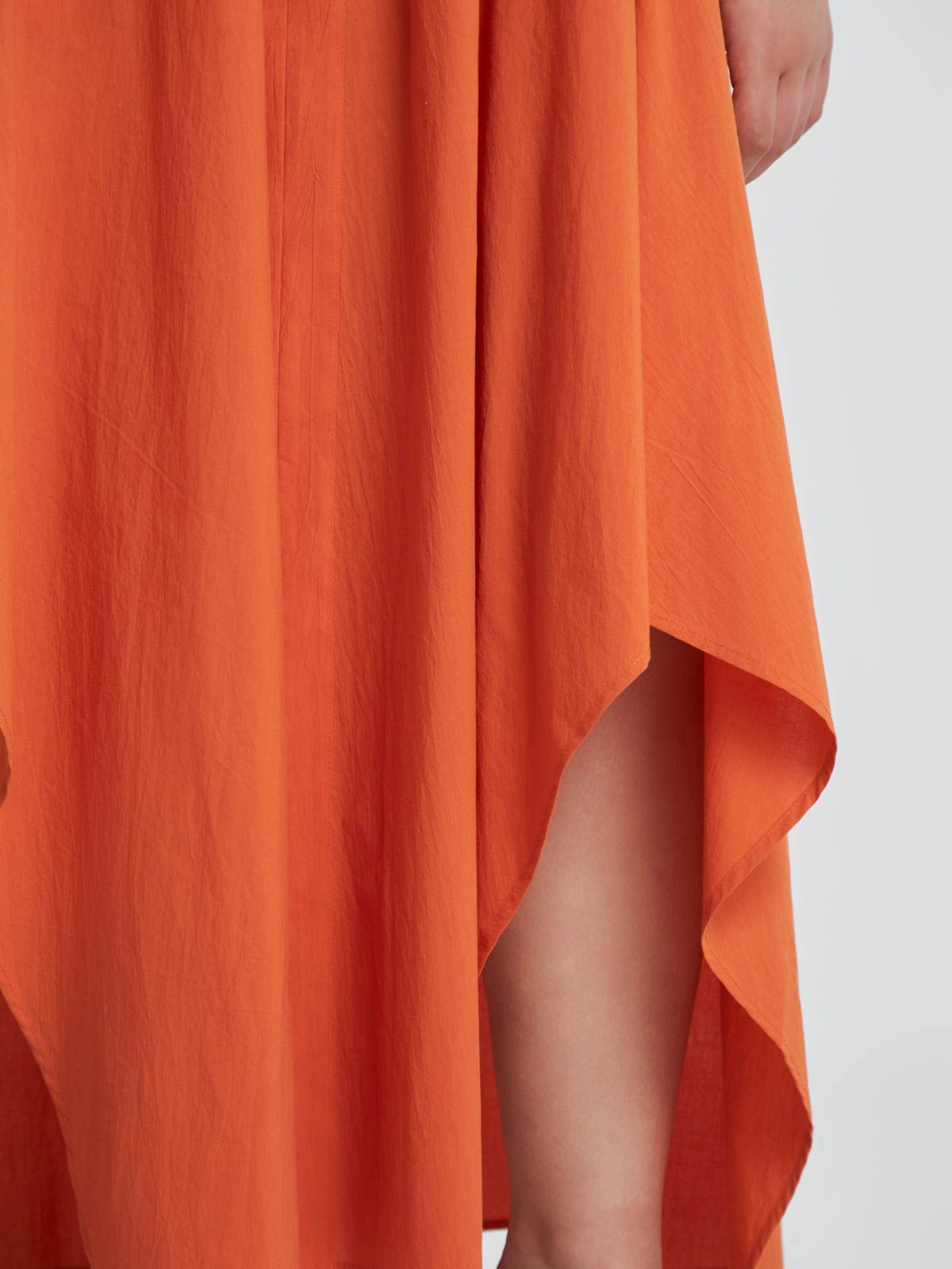 Strapless cotton poplin dress