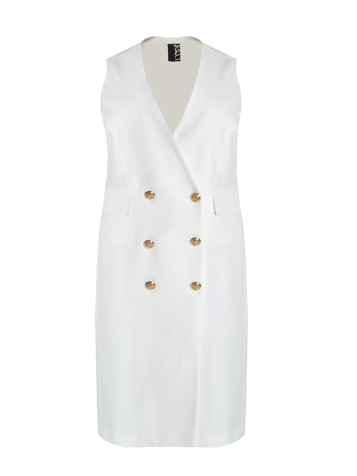 Double-breasted sleeveless blazer dress
