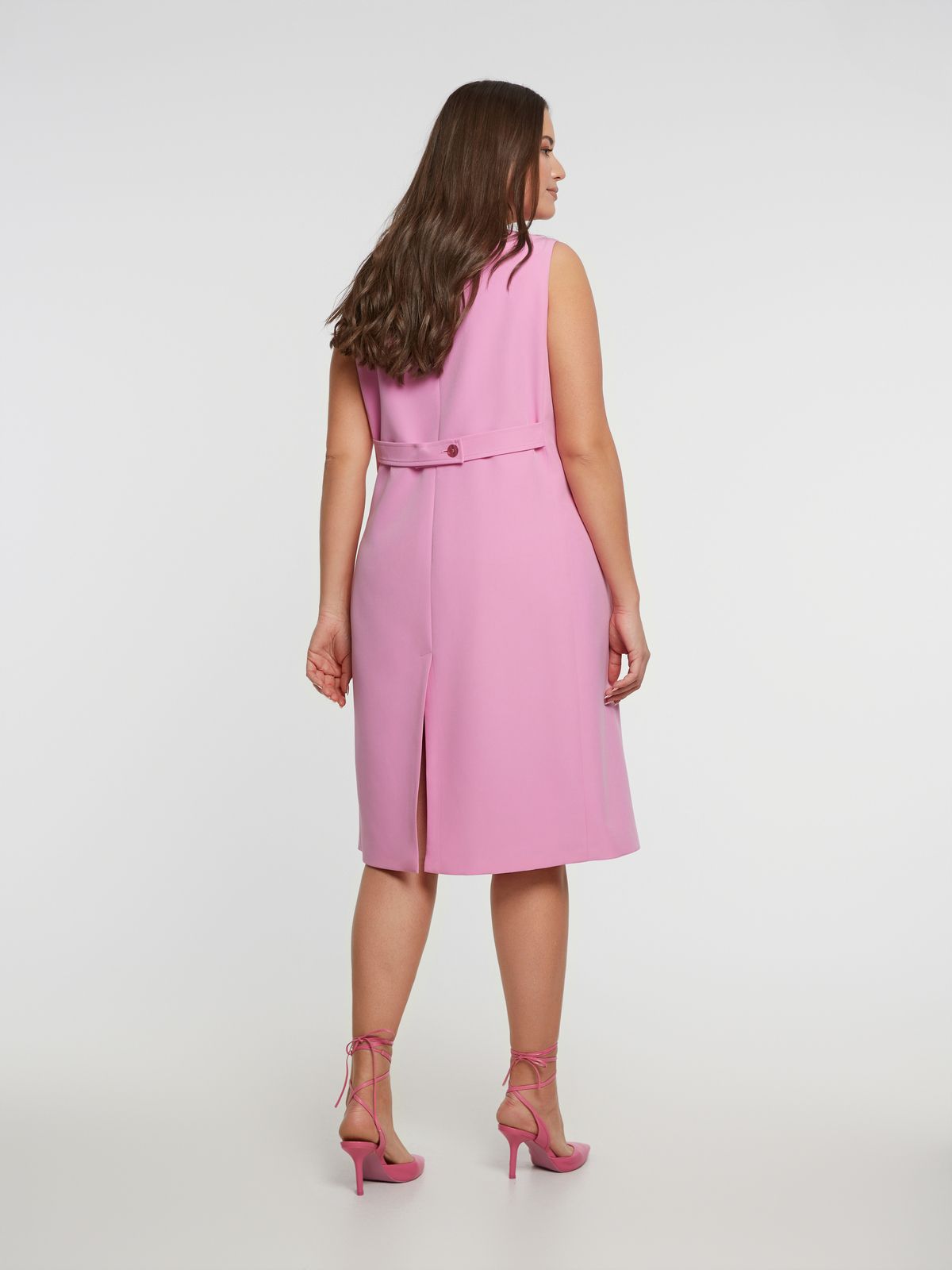 Double-breasted sleeveless blazer dress