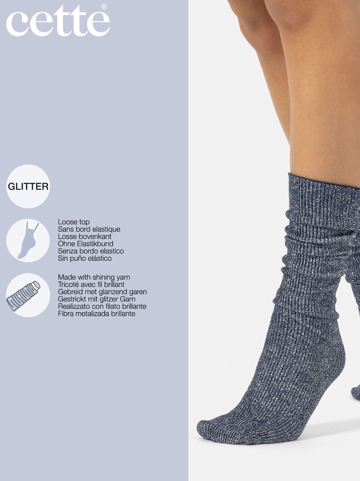 Glitter ribbed socks