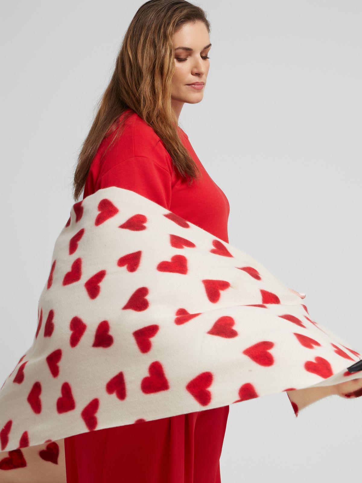 Heart print Valentine’s Day scarf