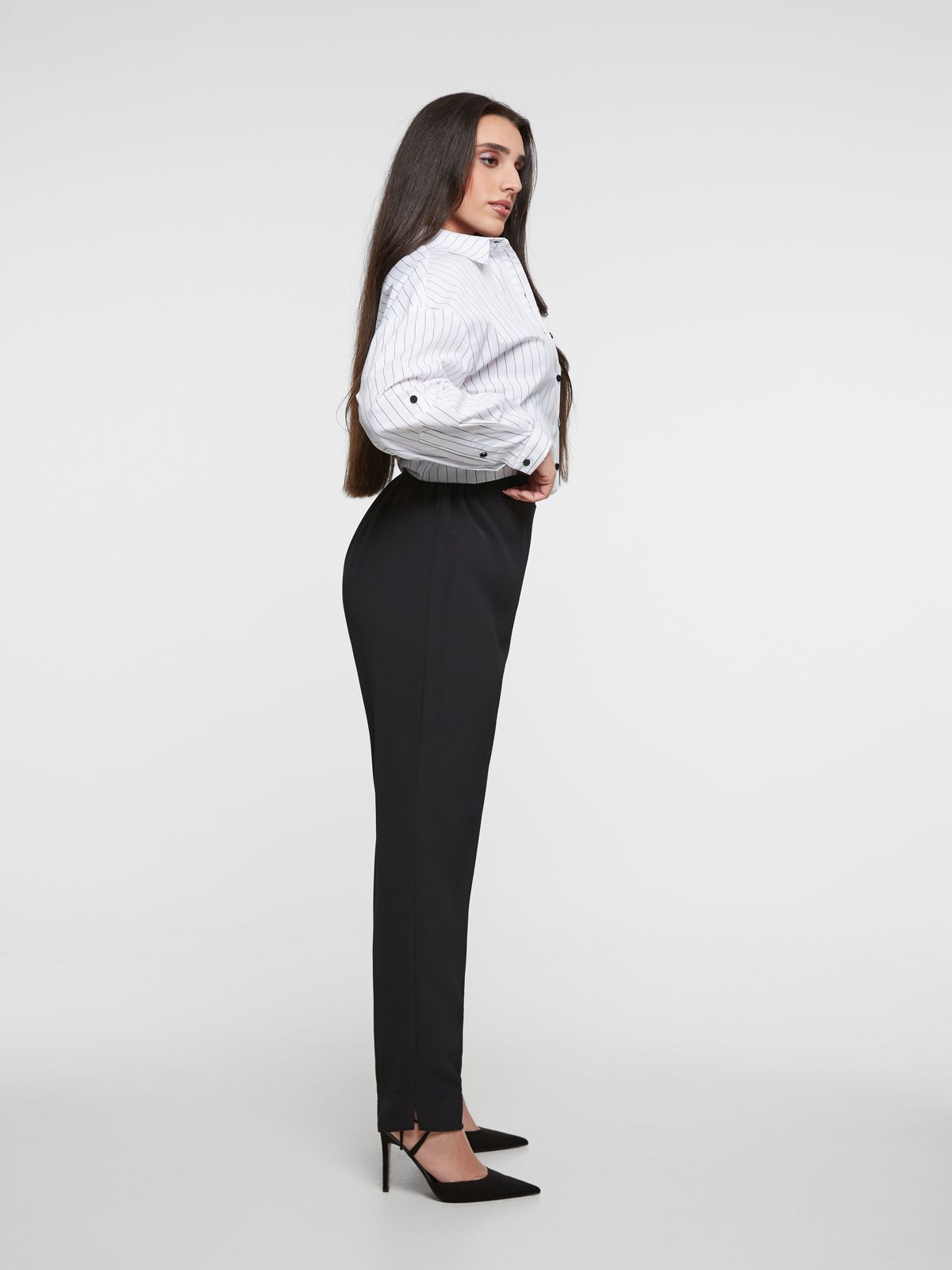High-waisted cigarette pants