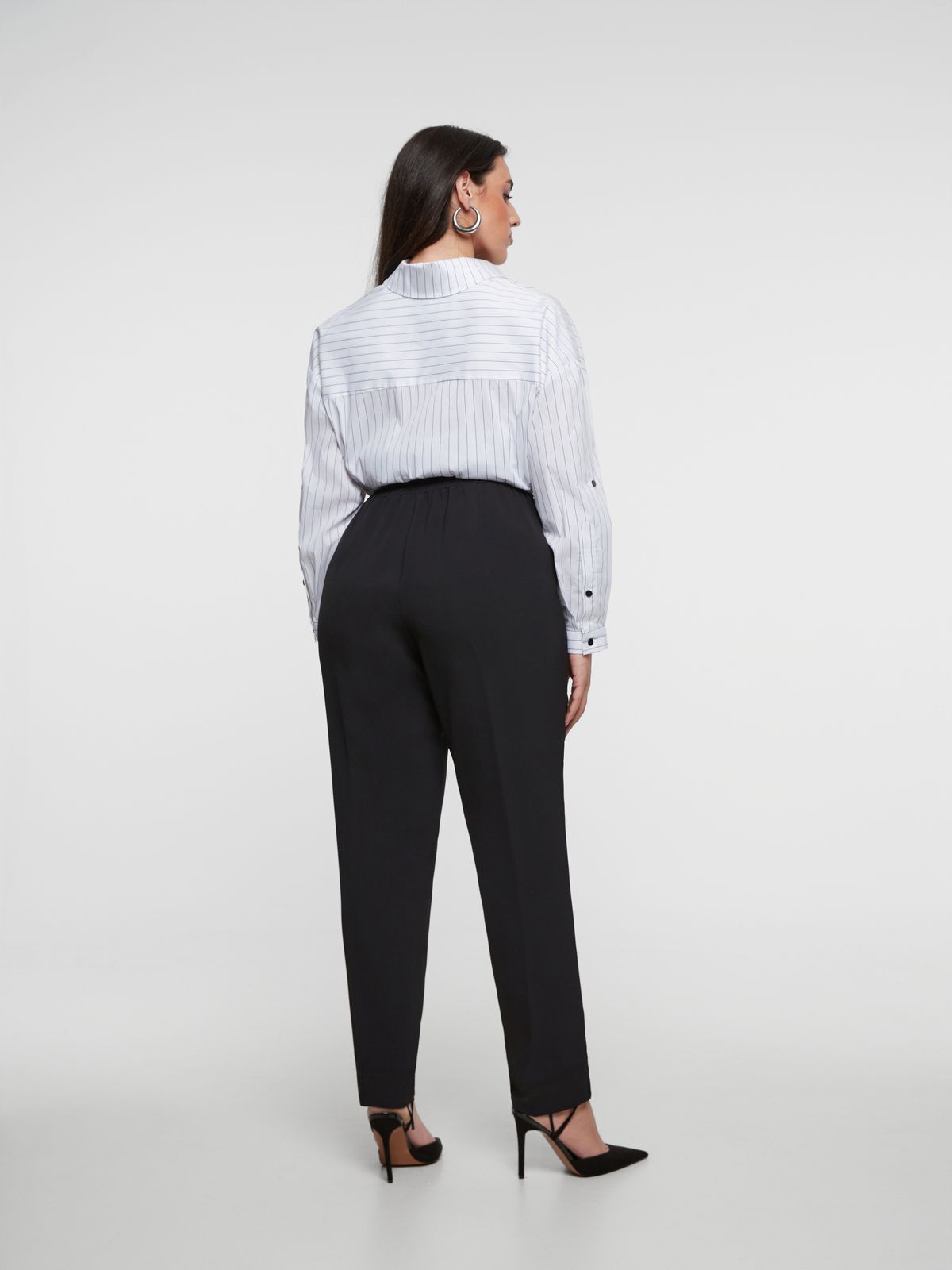 High-waisted cigarette pants