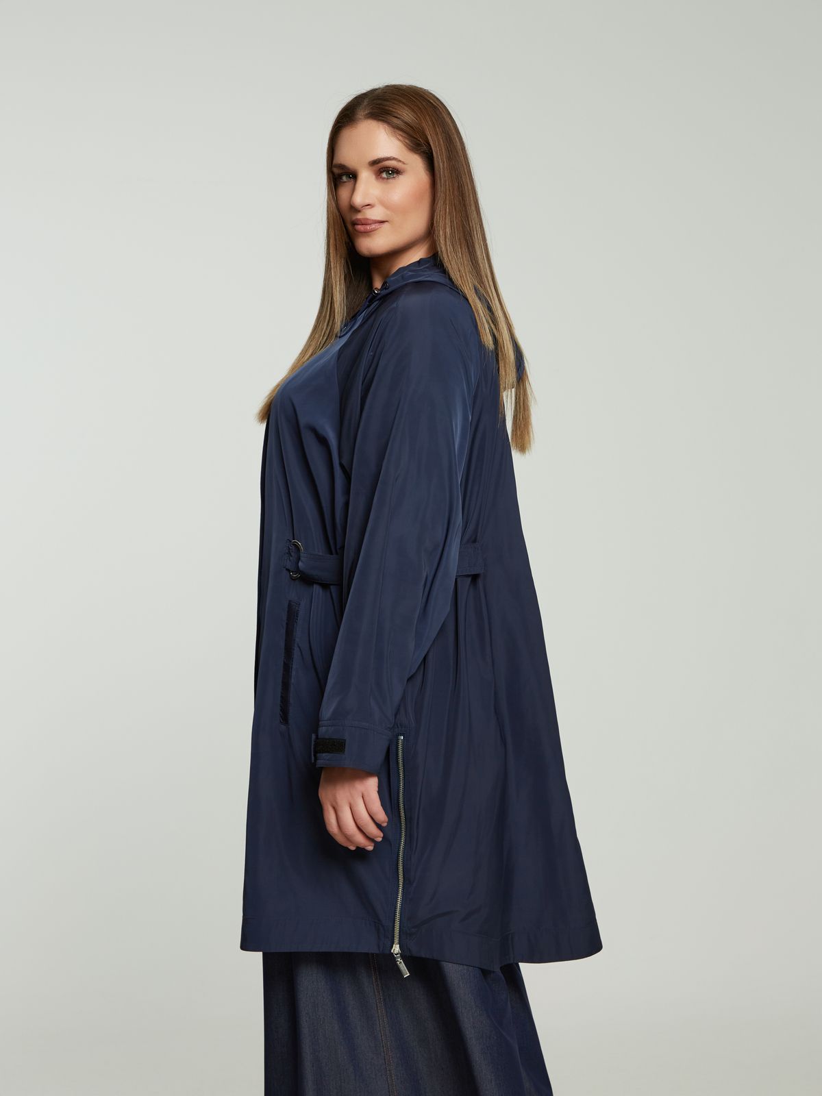 Hooded taffeta parka