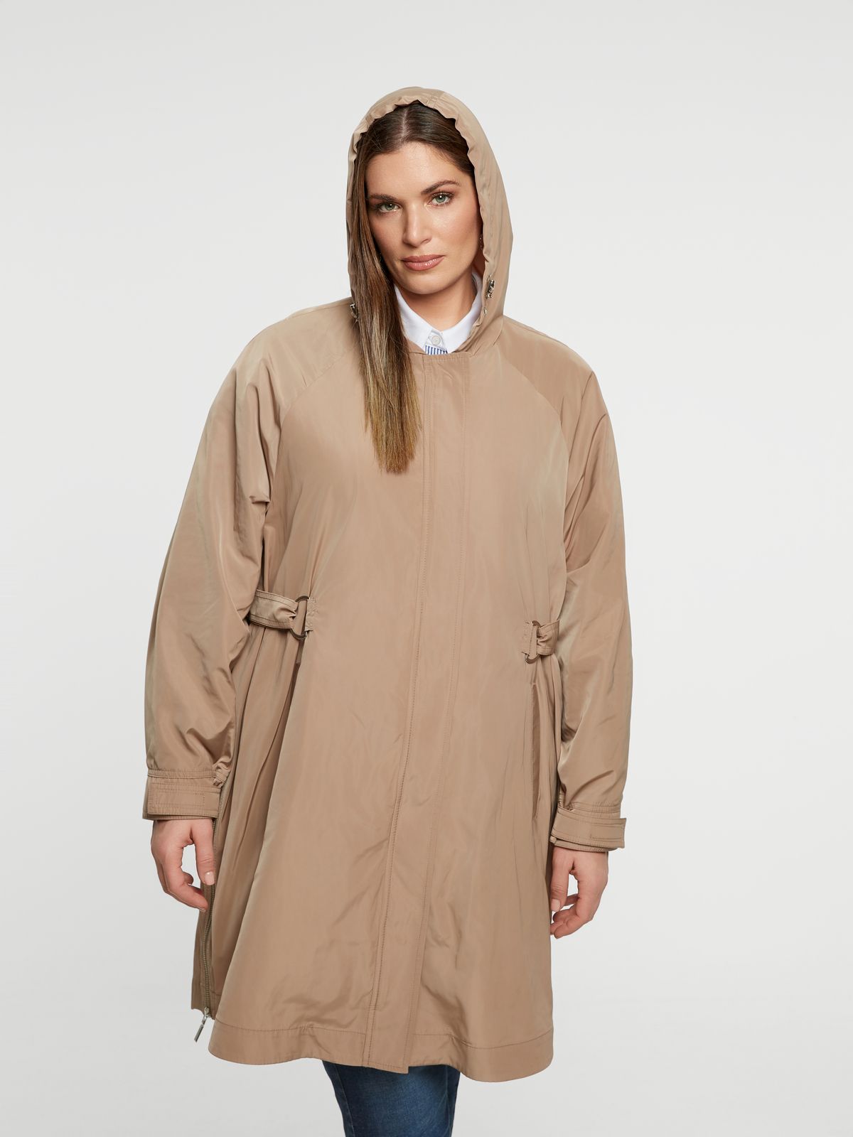 Hooded taffeta parka