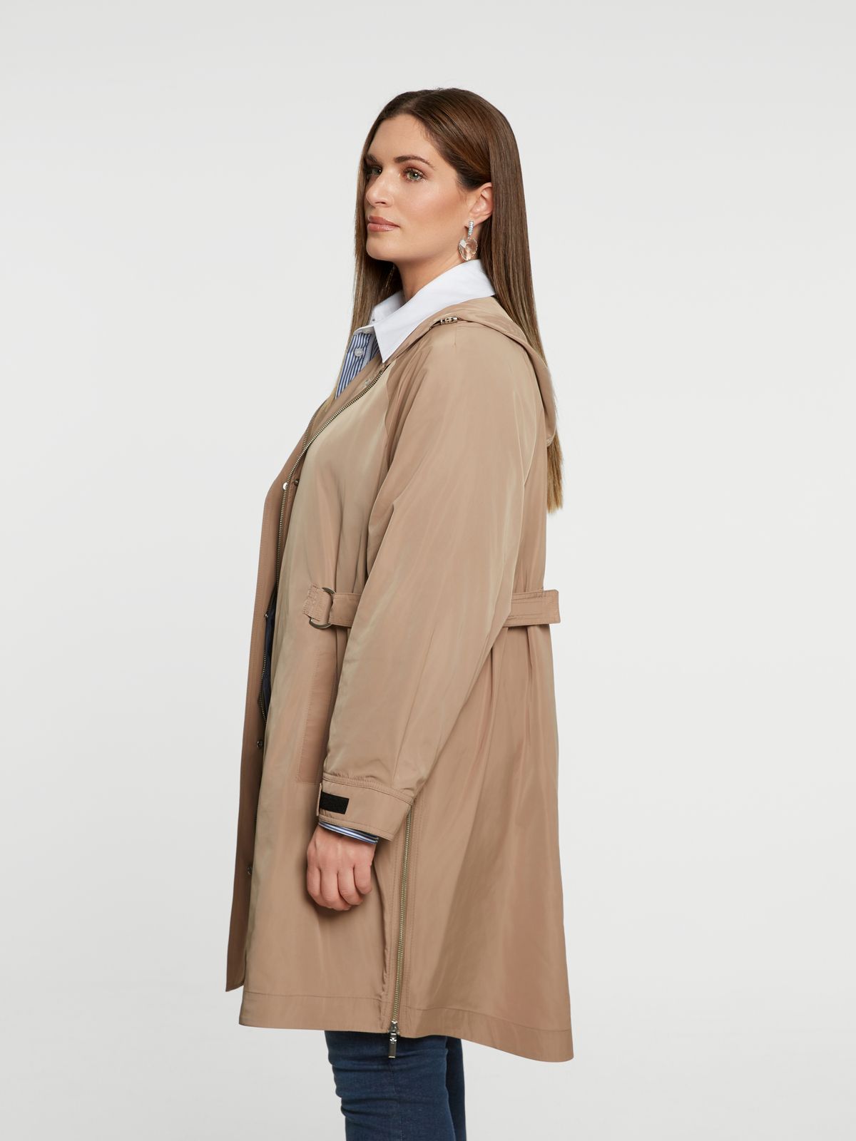 Hooded taffeta parka