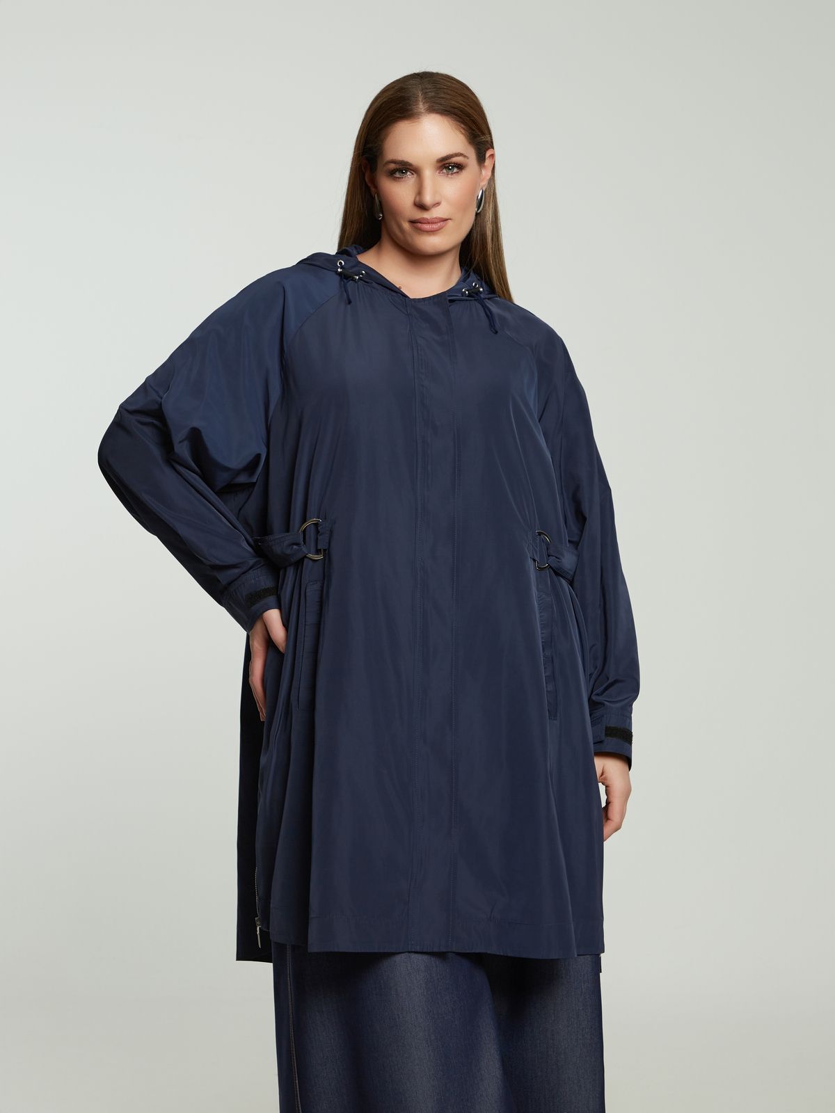 Hooded taffeta parka