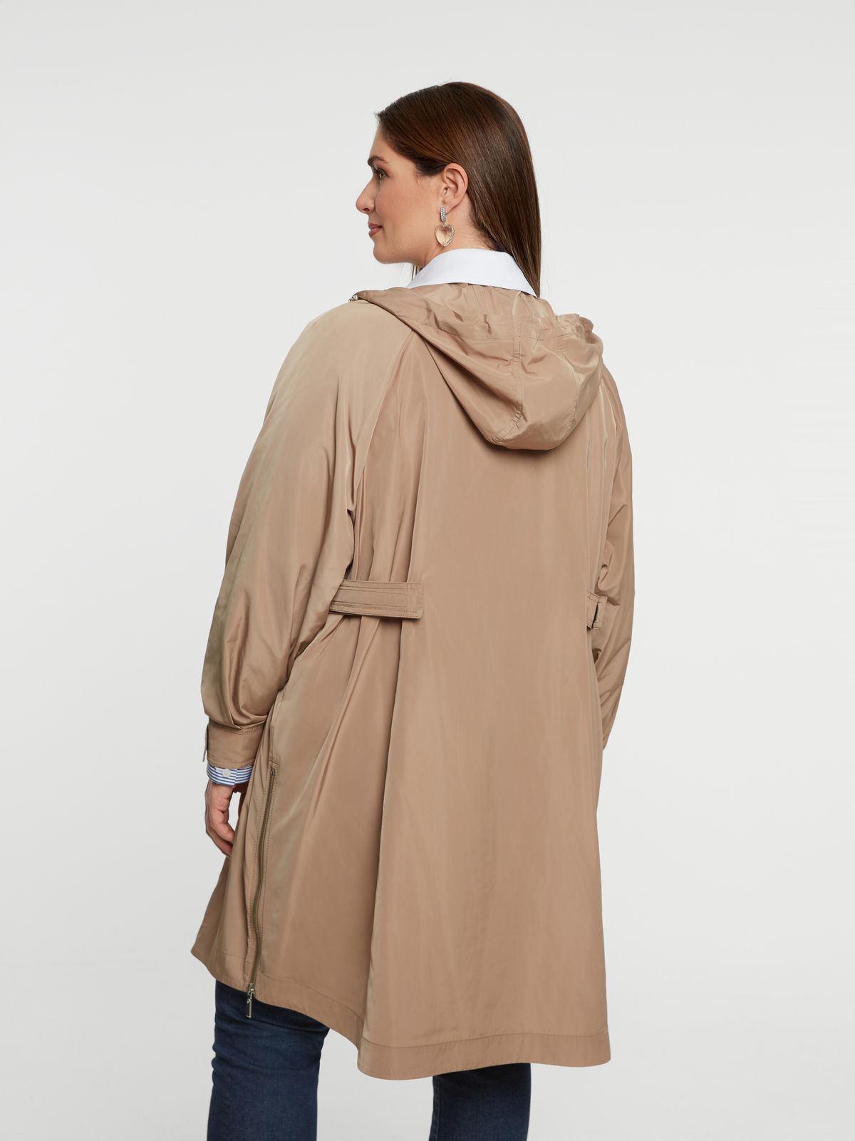Hooded taffeta parka