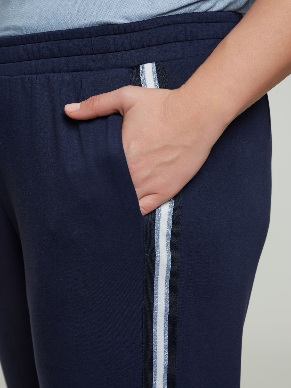 Joggers with side stripes and drawstring waist