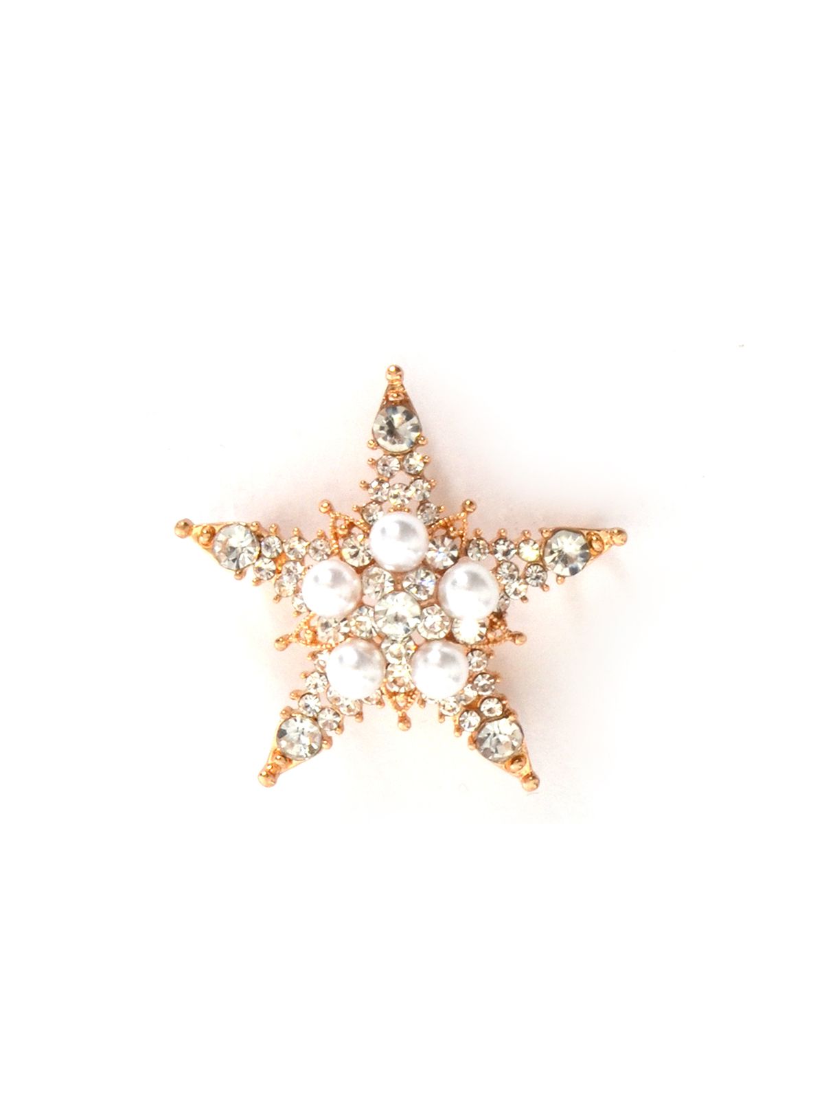 Starburst pearl & crystal brooch