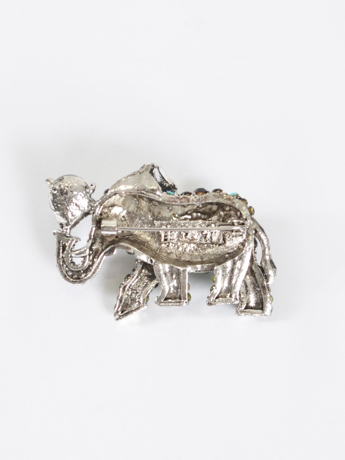 Elephant crystal brooch