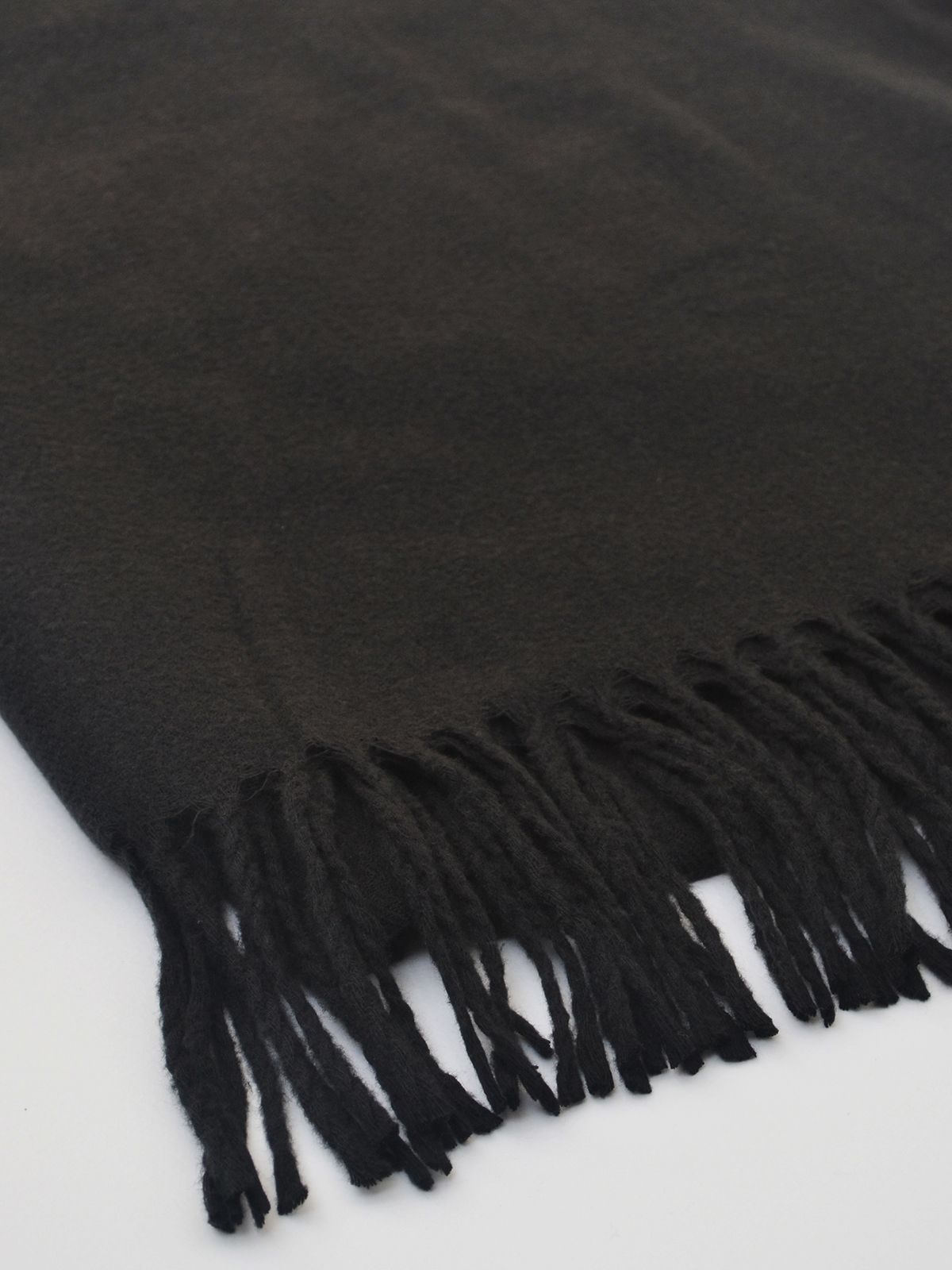 Black scarf with fringe detailing