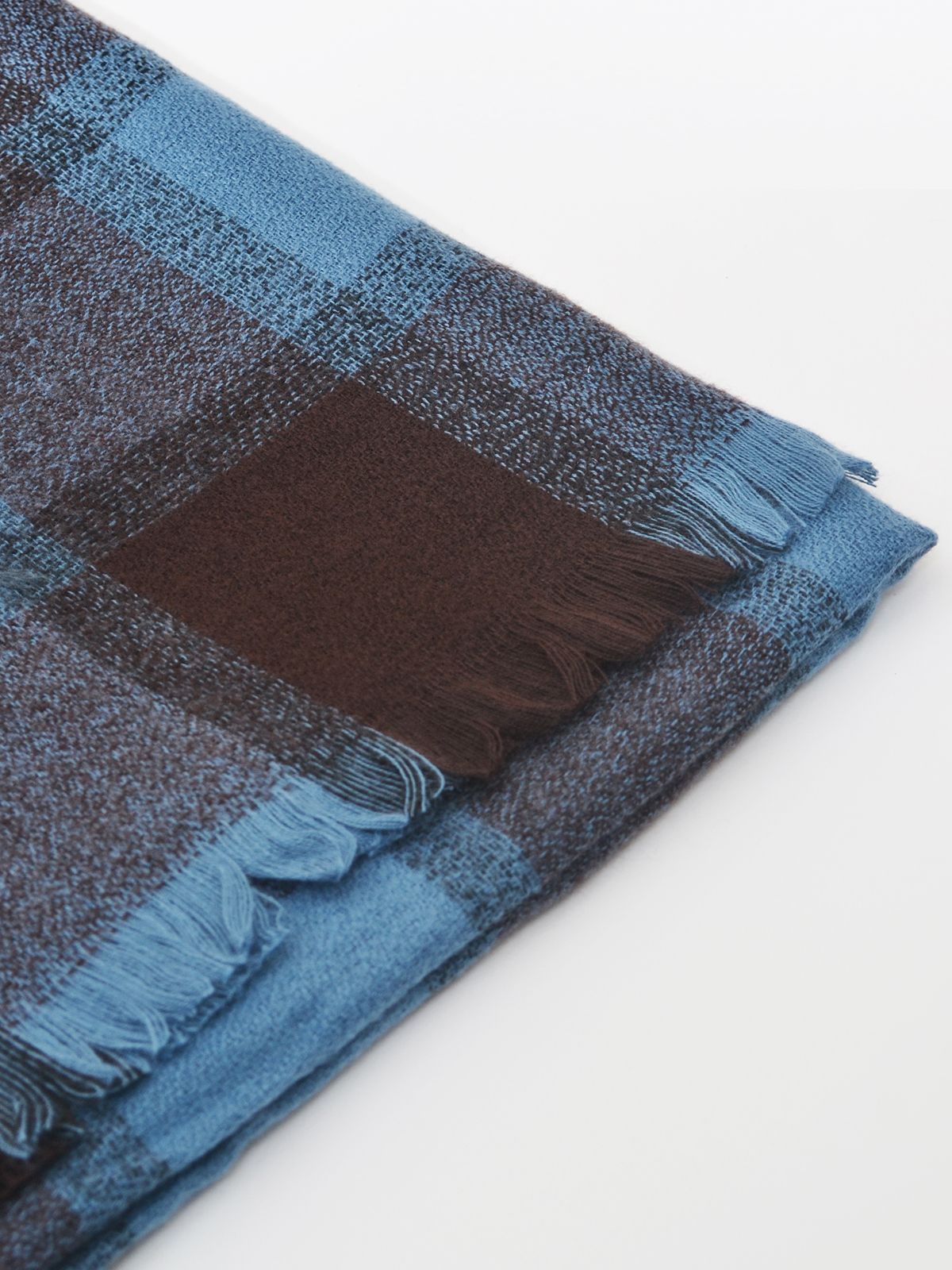 Oversize check patterned scarf