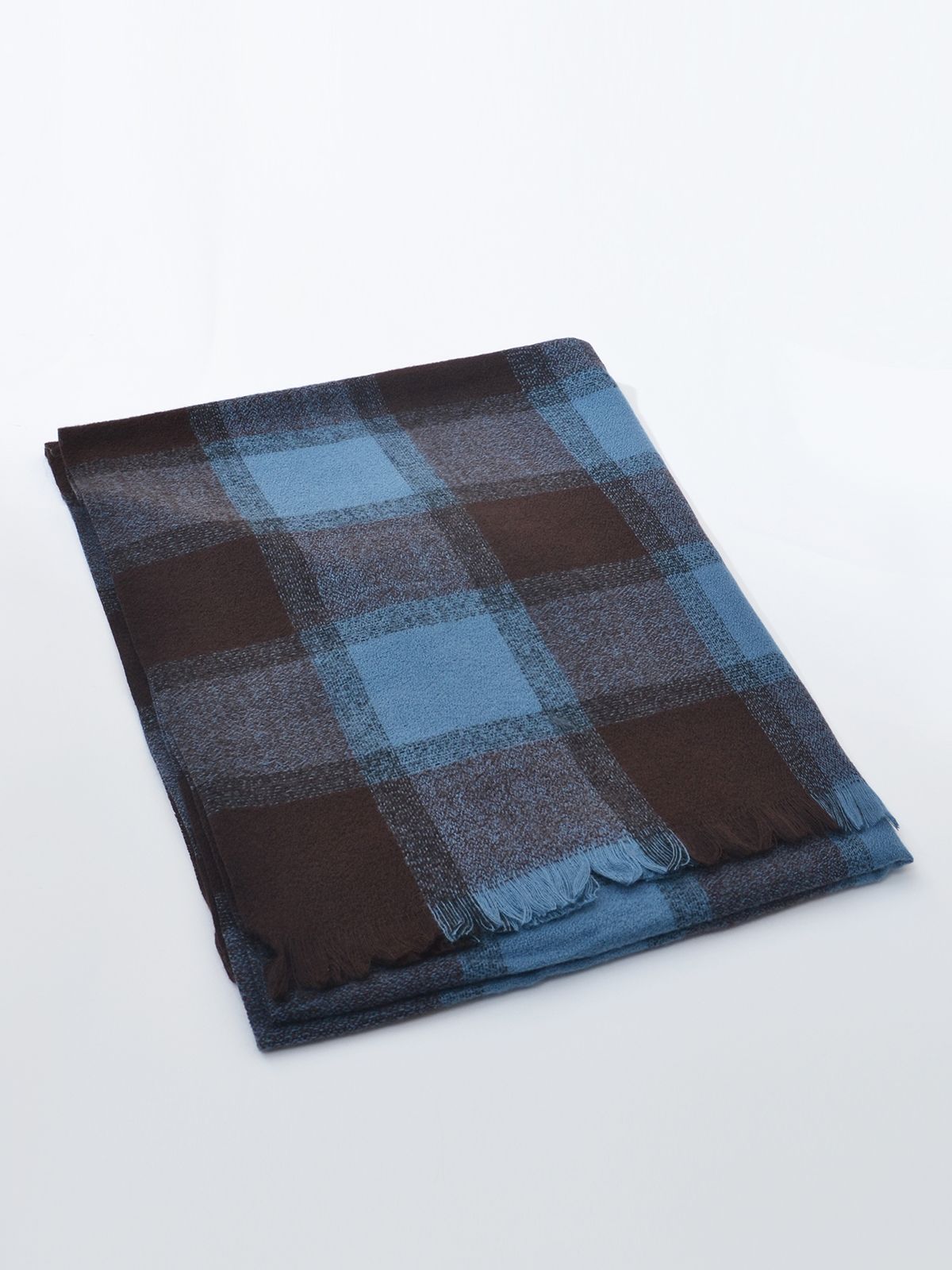 Oversize check patterned scarf
