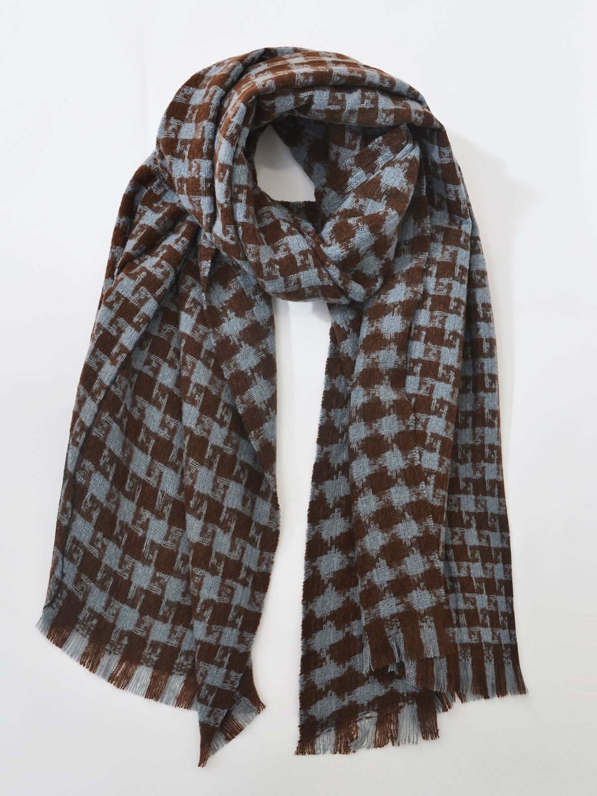 Check patterned scarf