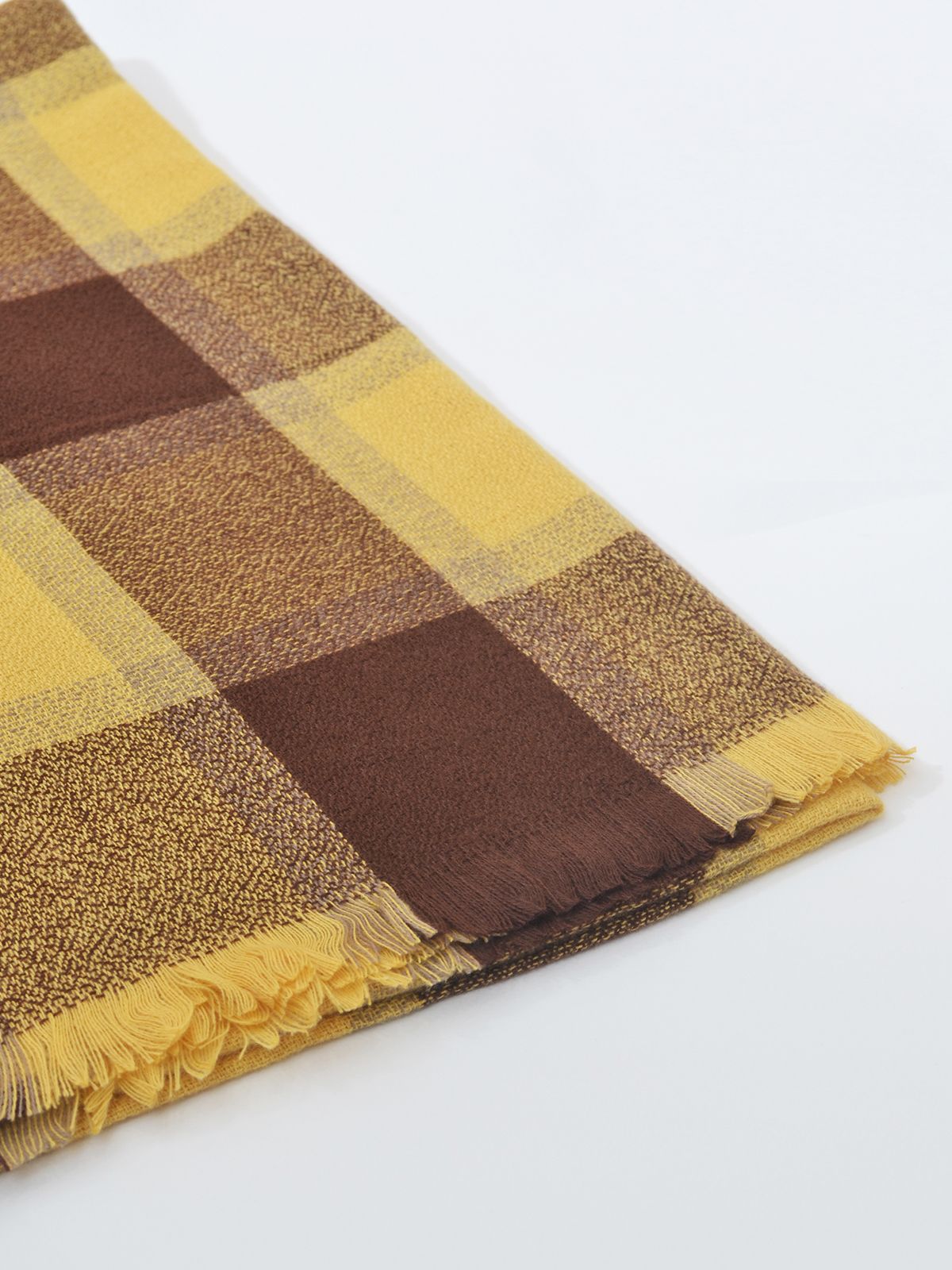 Oversize check patterned scarf