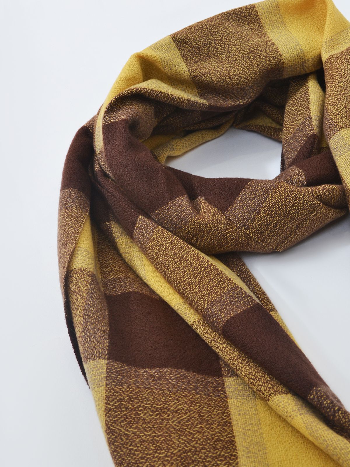 Oversize check patterned scarf