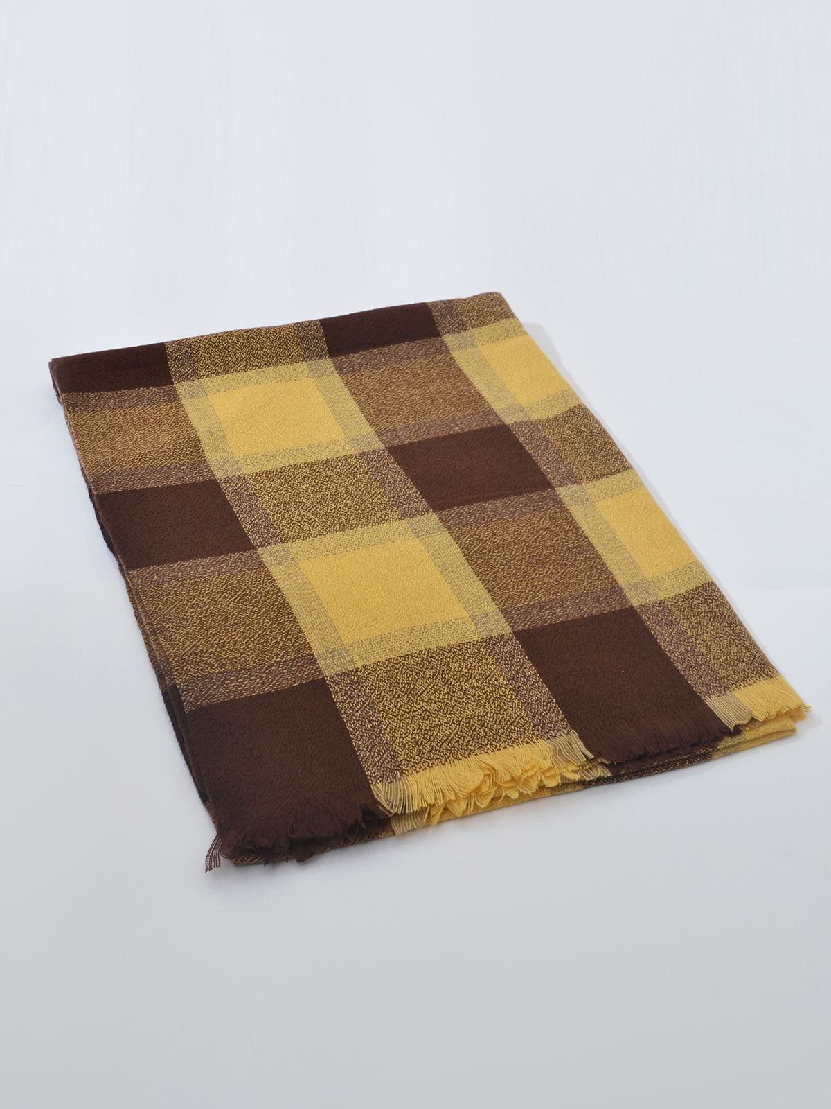 Oversize check patterned scarf