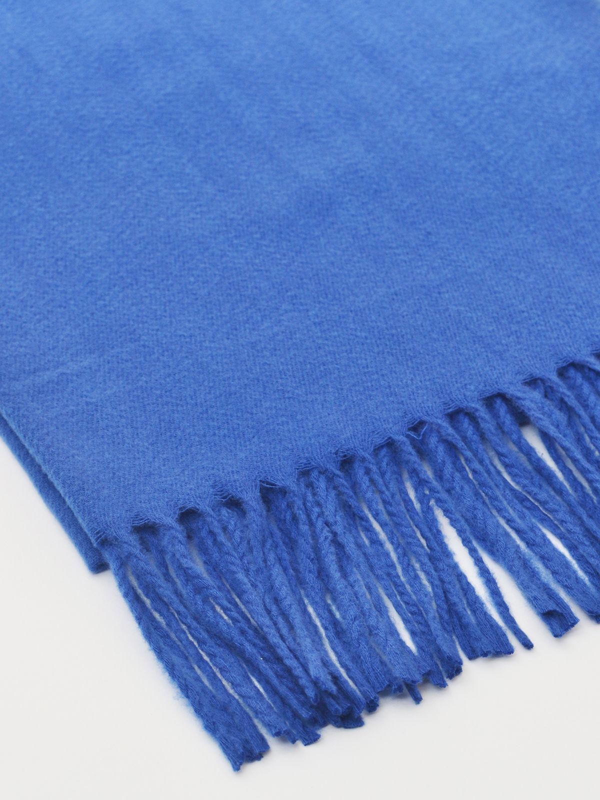Royal blue scarf with fringe detailing