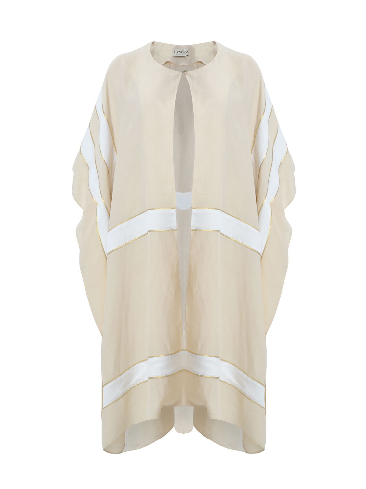 Two-tone linen/viscose kimono