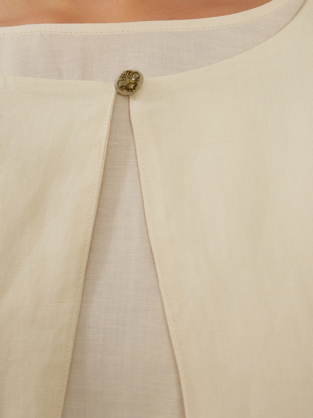 Two-tone linen/viscose kimono