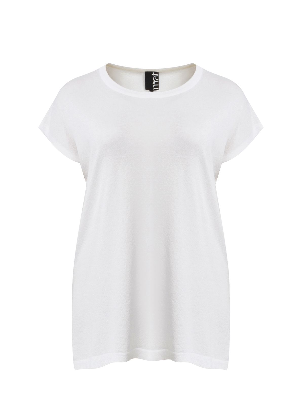 Mat Fashion Πλεκτό longline τοπ με lurex Λευκο