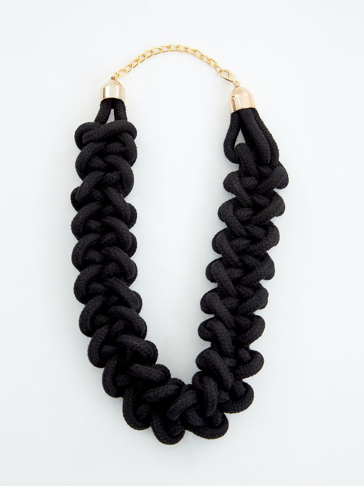 Braided-design crochet necklace