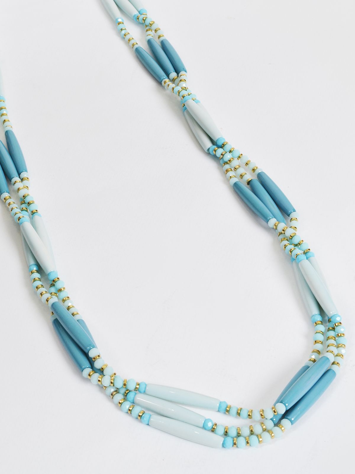 Boho multi-strand beaded necklace
