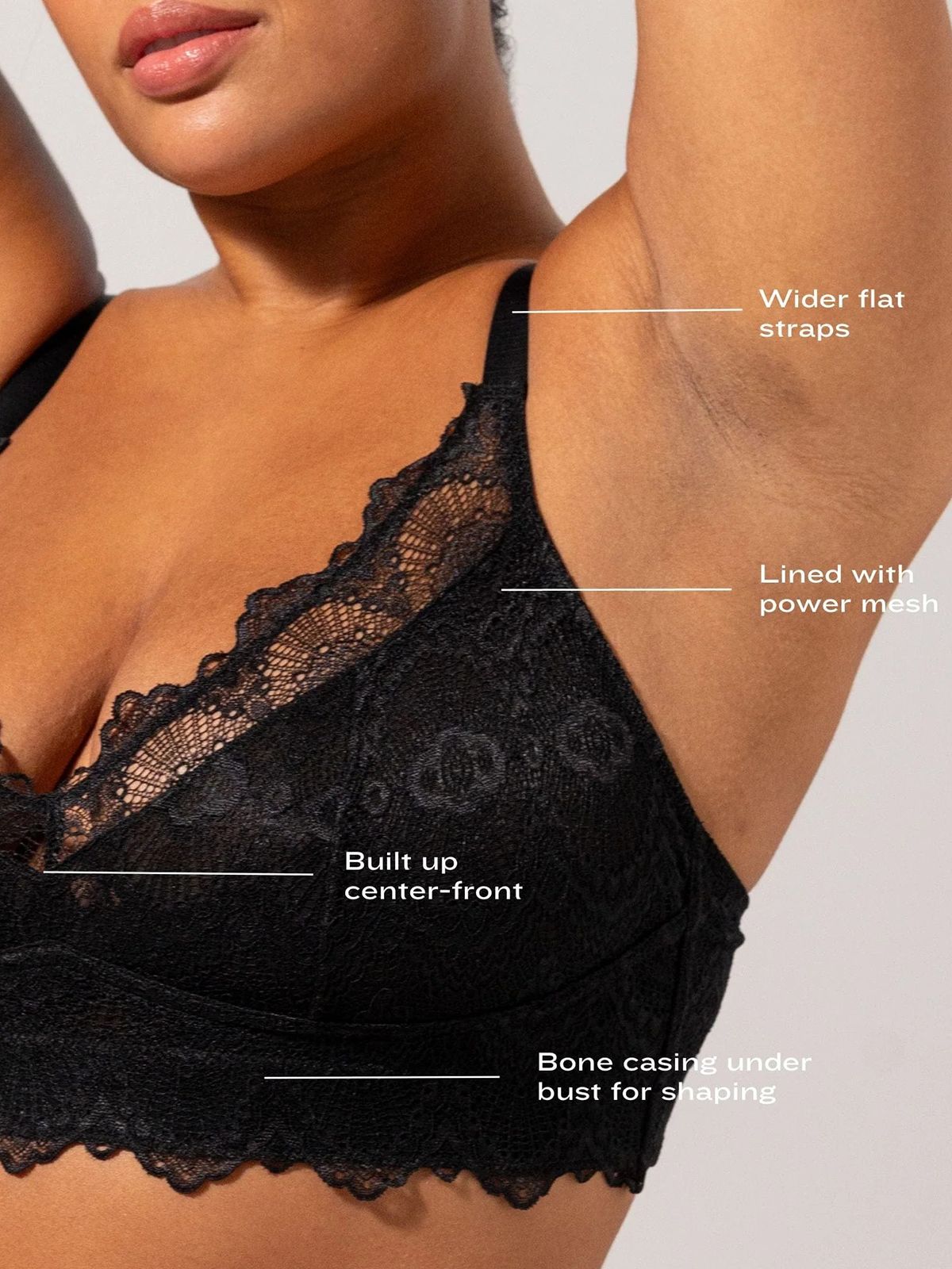 Lace Support+ Bralette Black
